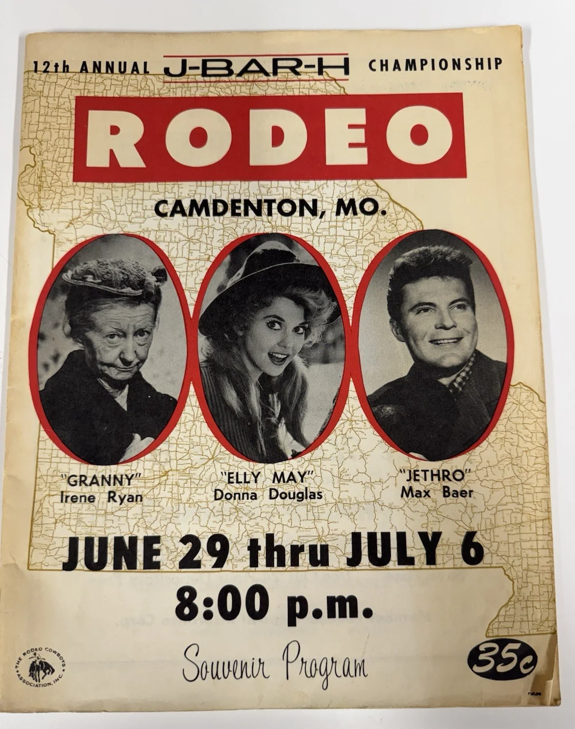 Irene Ryan, Donna Douglas, Max Baer — Rare 1963 Facsimile Reprint 8 X 10 Photo Beverly Hillbillies & Rodeo Progr, изображение 4
