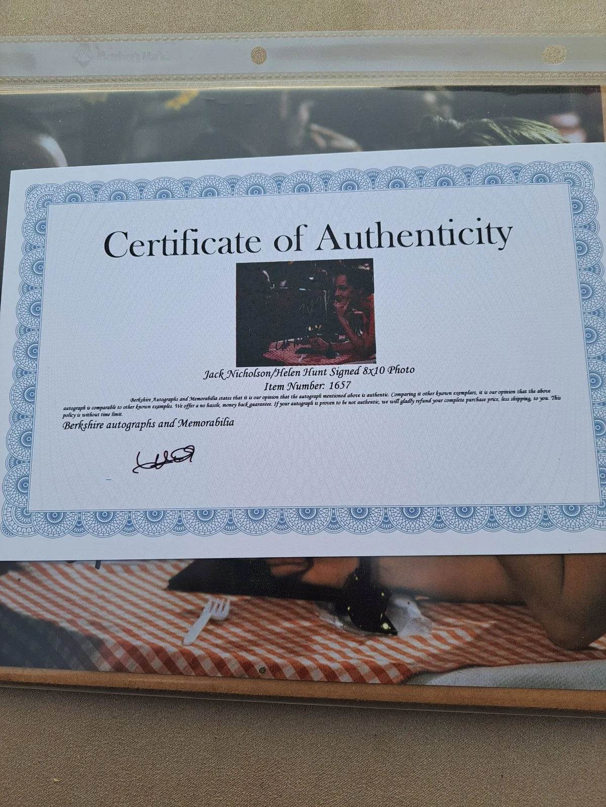 Jack Nicholson Helen Hunt As Good As It Gets signed photo COA 1997 RARE, изображение 3