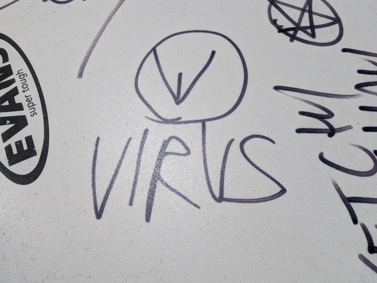 DOPE - Autographed Drumhead Circa 2001 - Edsel-Acey-Virus-Racci-Simon-Mosey, image 4
