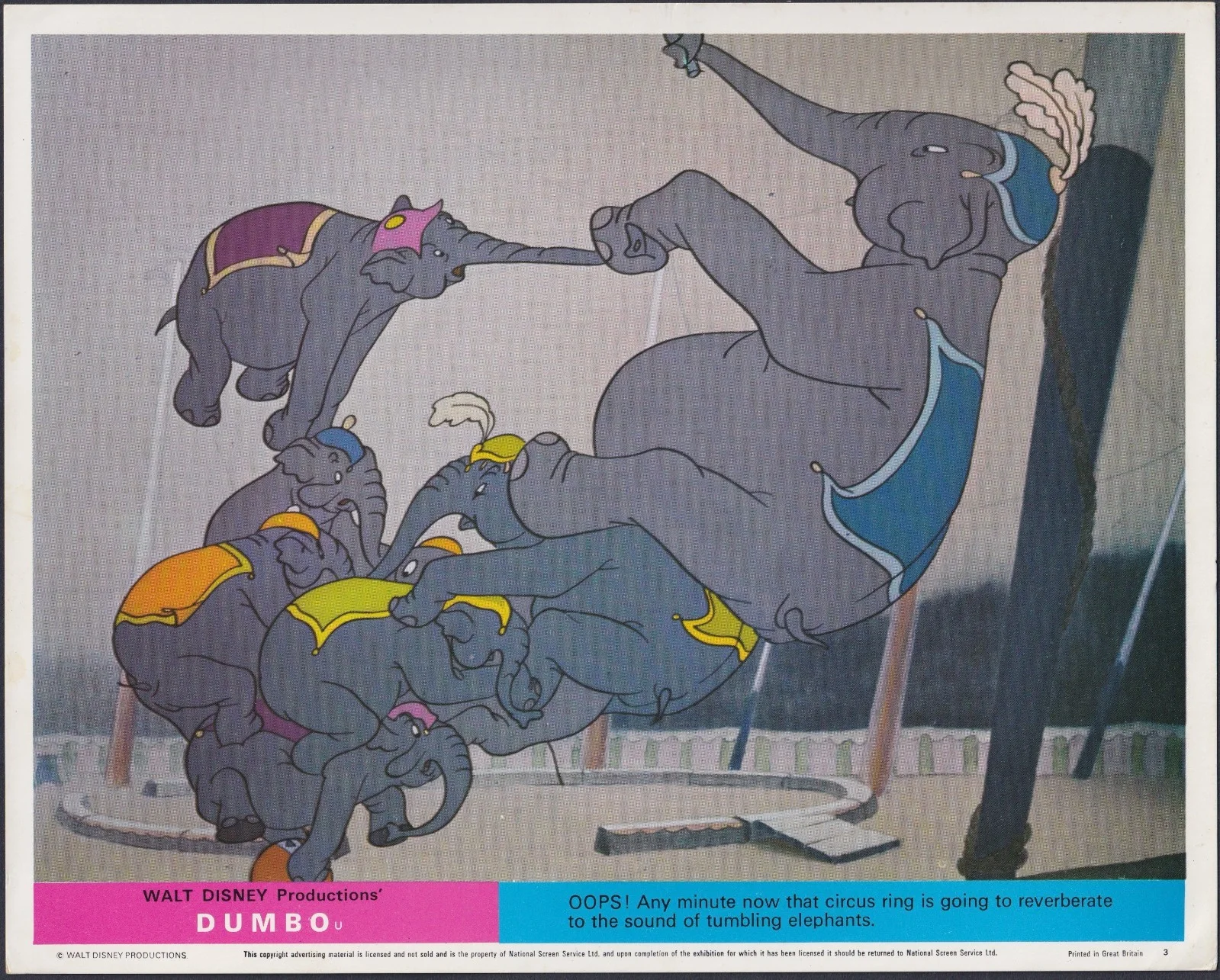 Dumbo 6x ORIGINAL UK FOH Lobby Cards Disney Early RR, изображение 4