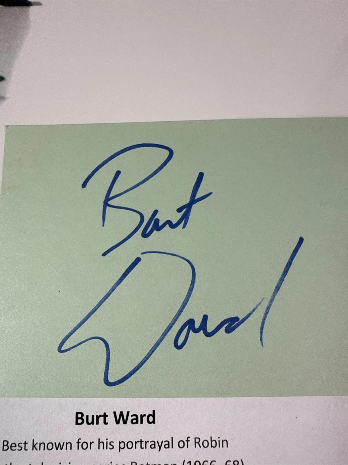 BURT WARD (Robin) AUTOGRAPH With 8x10 Photo Authenticated Batman And ROBIN, image 3