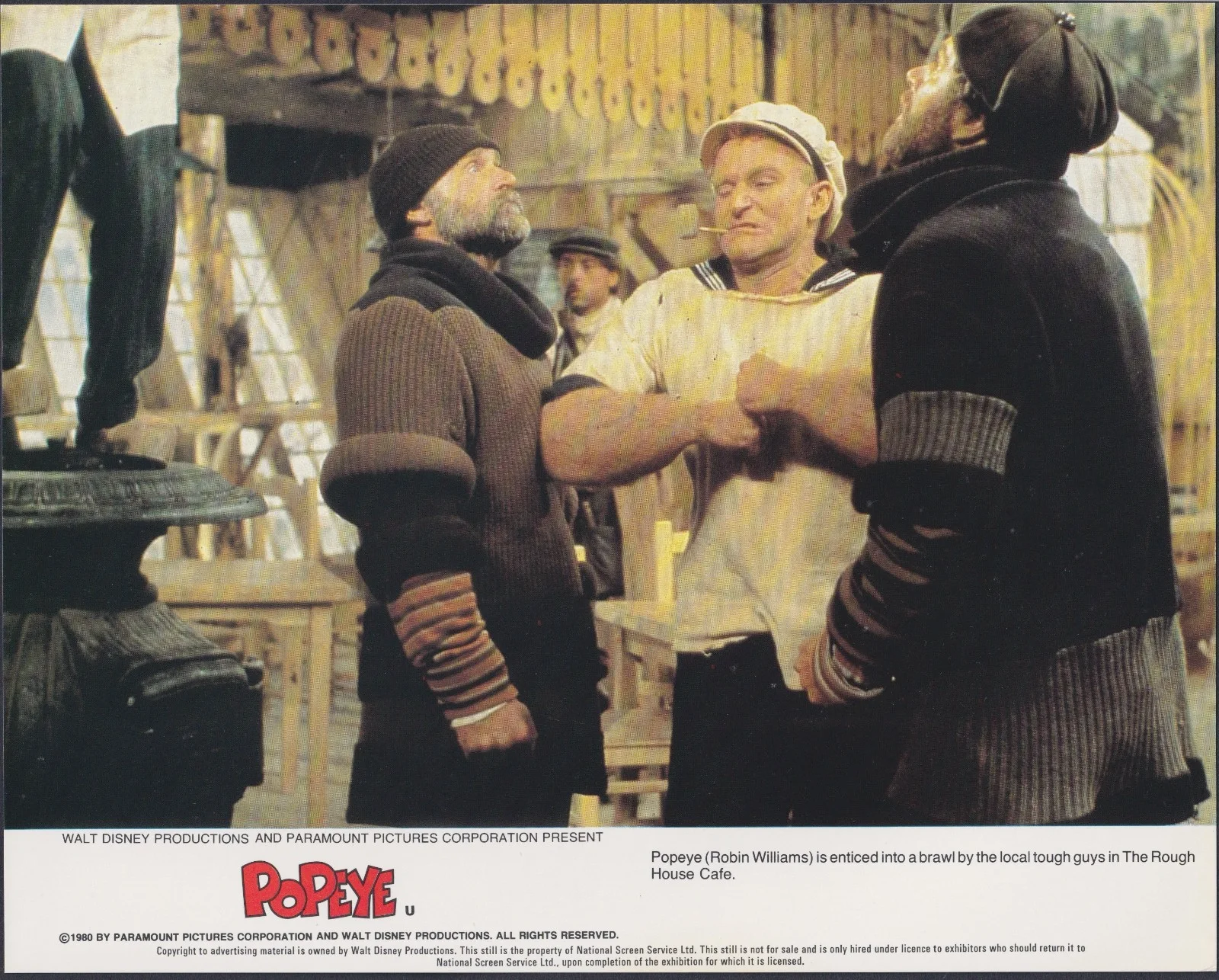 Popeye 8x ORIGINAL UK FOH Lobby Cards Disney Robin Williams 1980, изображение 5