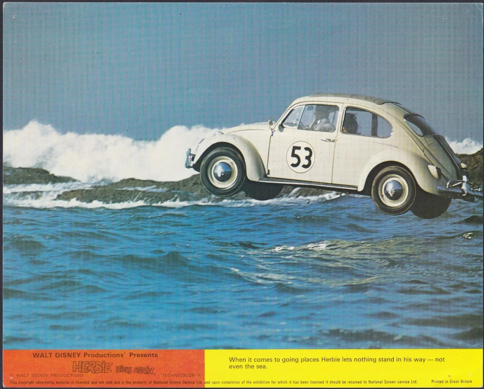 Herbie Rides Again 8x ORIGINAL UK FOH Lobby Cards Disney Love Bug 1974, изображение 2