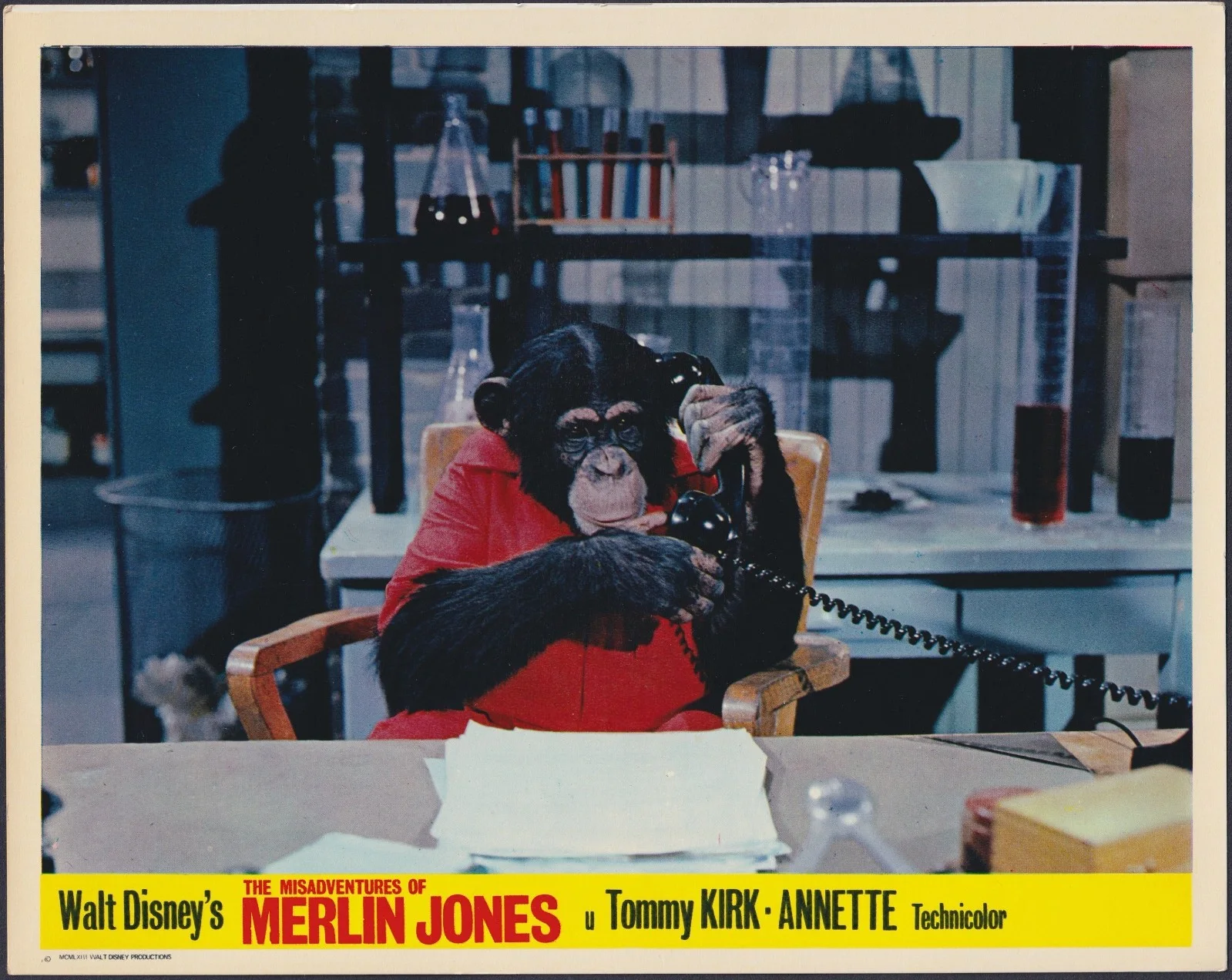 Misadventures of Merlin Jones 8 ORIGINAL UK FOH Lobby Cards Disney Funicello '64, изображение 3