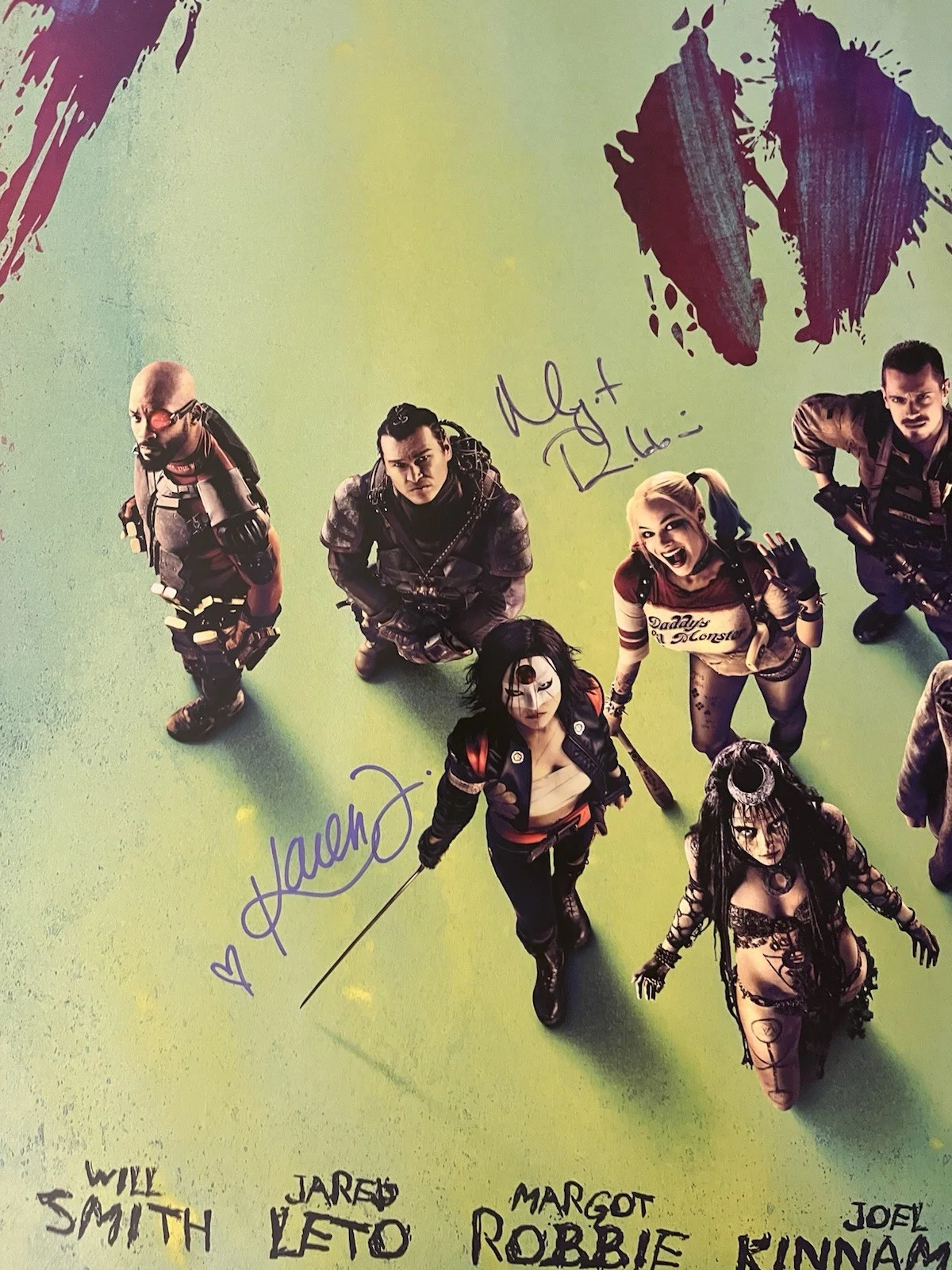 Margot Robbie Karen Fukuhara Signed Suicide Squad D/S 27x40, image 2
