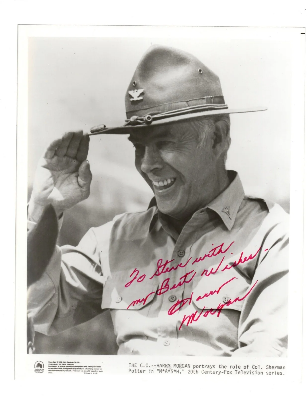 Harry Morgan — M*A*S*H Autograph HARRY MORGAN Signed 8X10 B&W Photo w/ COA MASH Colonel Potter