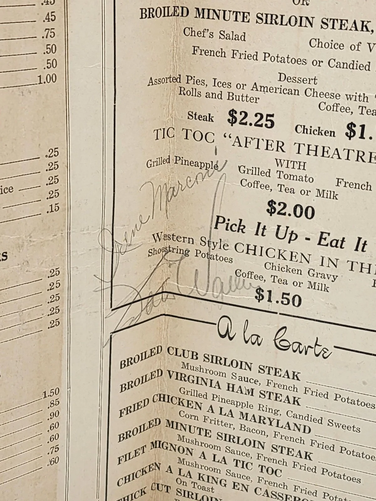 AUTOGRAPH MENU FROM BOSTON "TIC TOC" CLUB Signed by Thomas "Fats" Waller (Jazz), image 4
