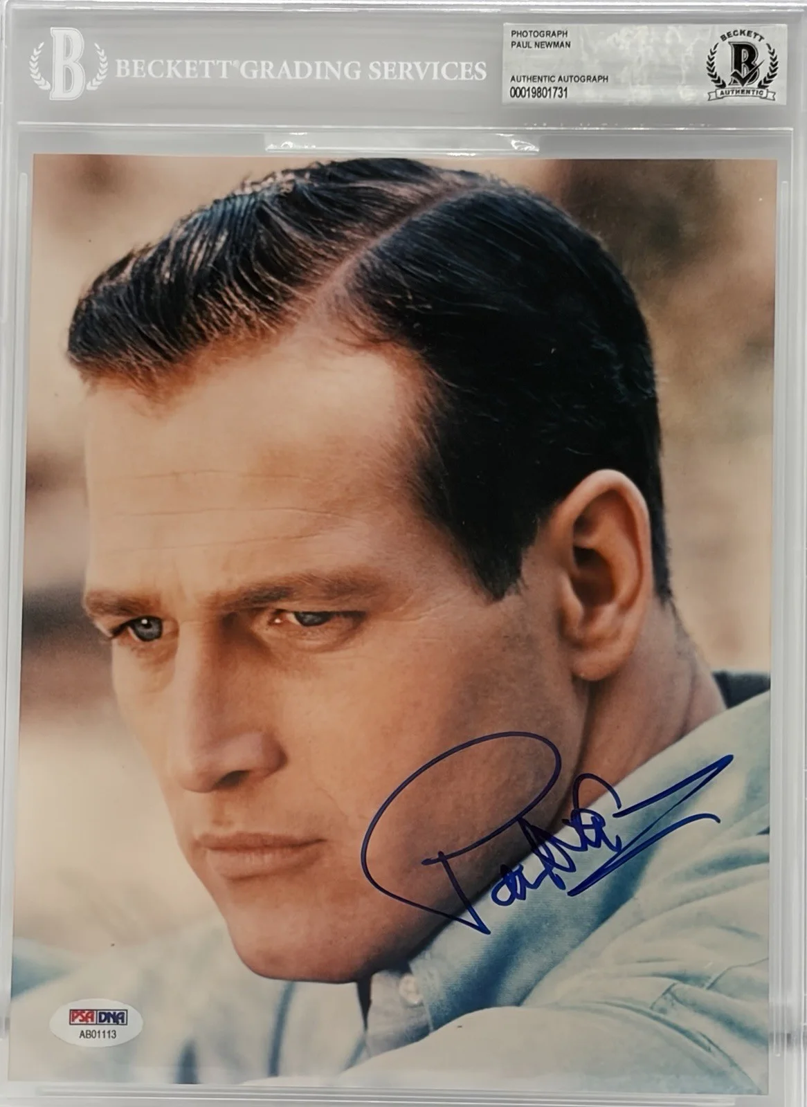 PAUL NEWMAN — PAUL NEWMAN Signed 8 X 10 PHOTO BAS Beckett Encapsulated Autograph
