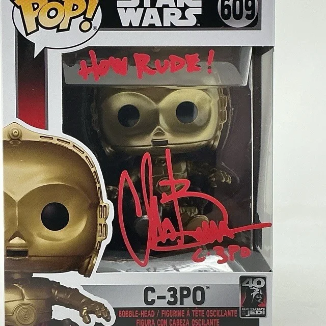 Chris Bartlett Autographed C-3PO How Rude! Star Wars Funk Pop #609 OCCM, изображение 2