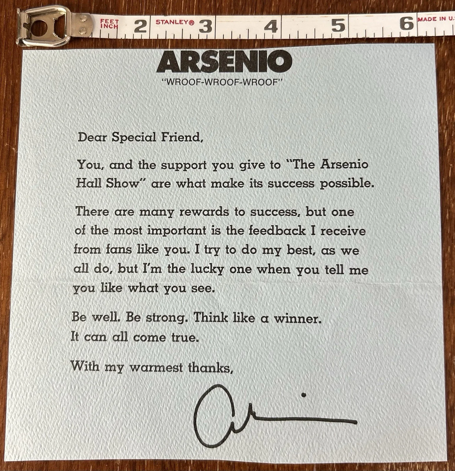 Arsenio Hall — Arsenio Hall Autograph + Fan Letter, image 4