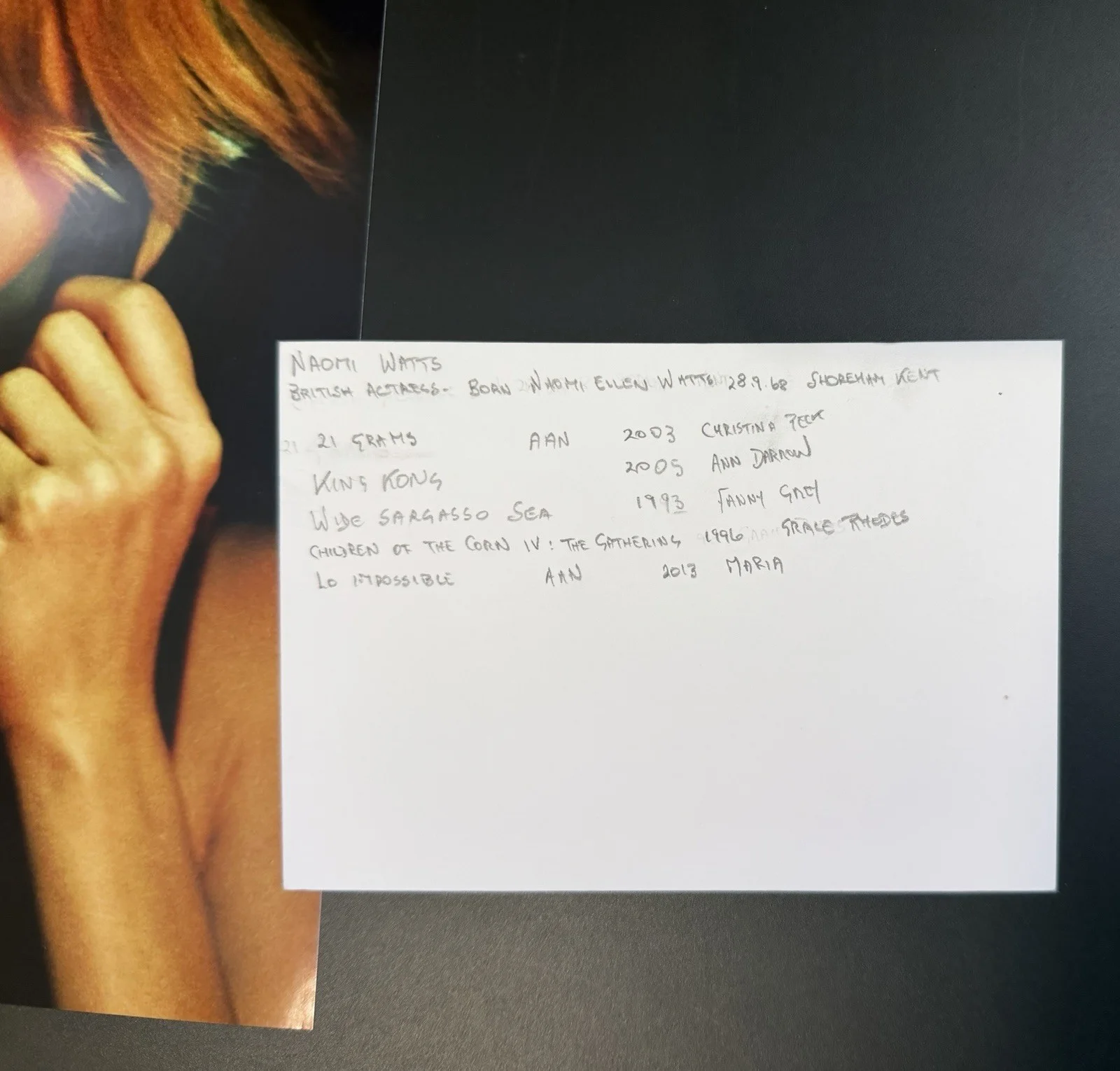 Naomi Watts Signed 4x6 Autograph Card + Professionally Printed 8x10 Photo Lot, изображение 3