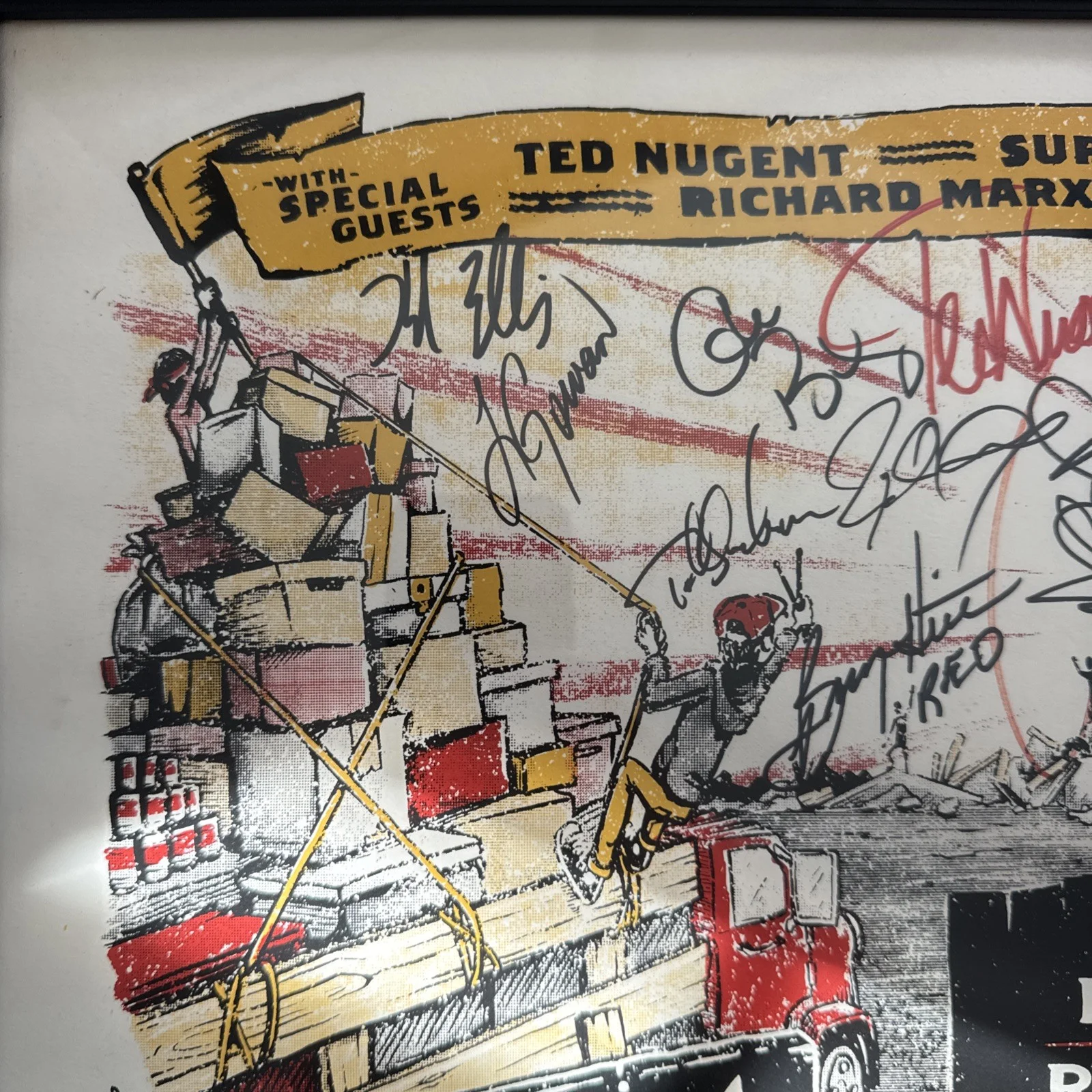 Rock To The Rescue Concert Poster Autographed By All Bands Ted Nugent, изображение 2