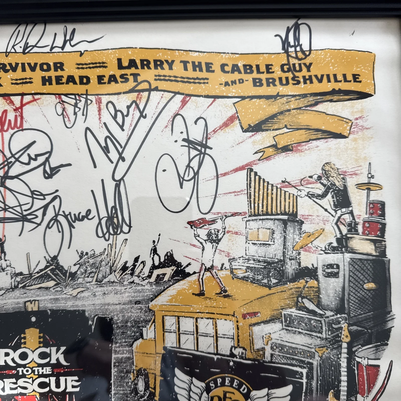Rock To The Rescue Concert Poster Autographed By All Bands Ted Nugent, изображение 3