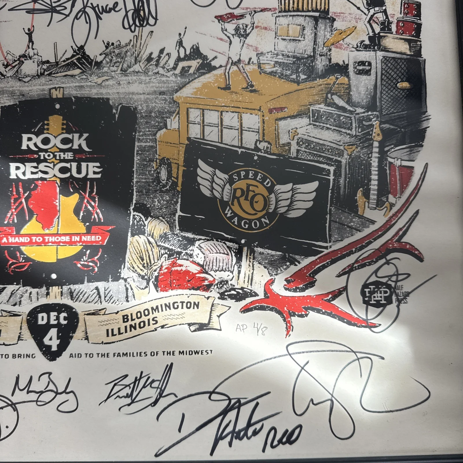 Rock To The Rescue Concert Poster Autographed By All Bands Ted Nugent, изображение 5