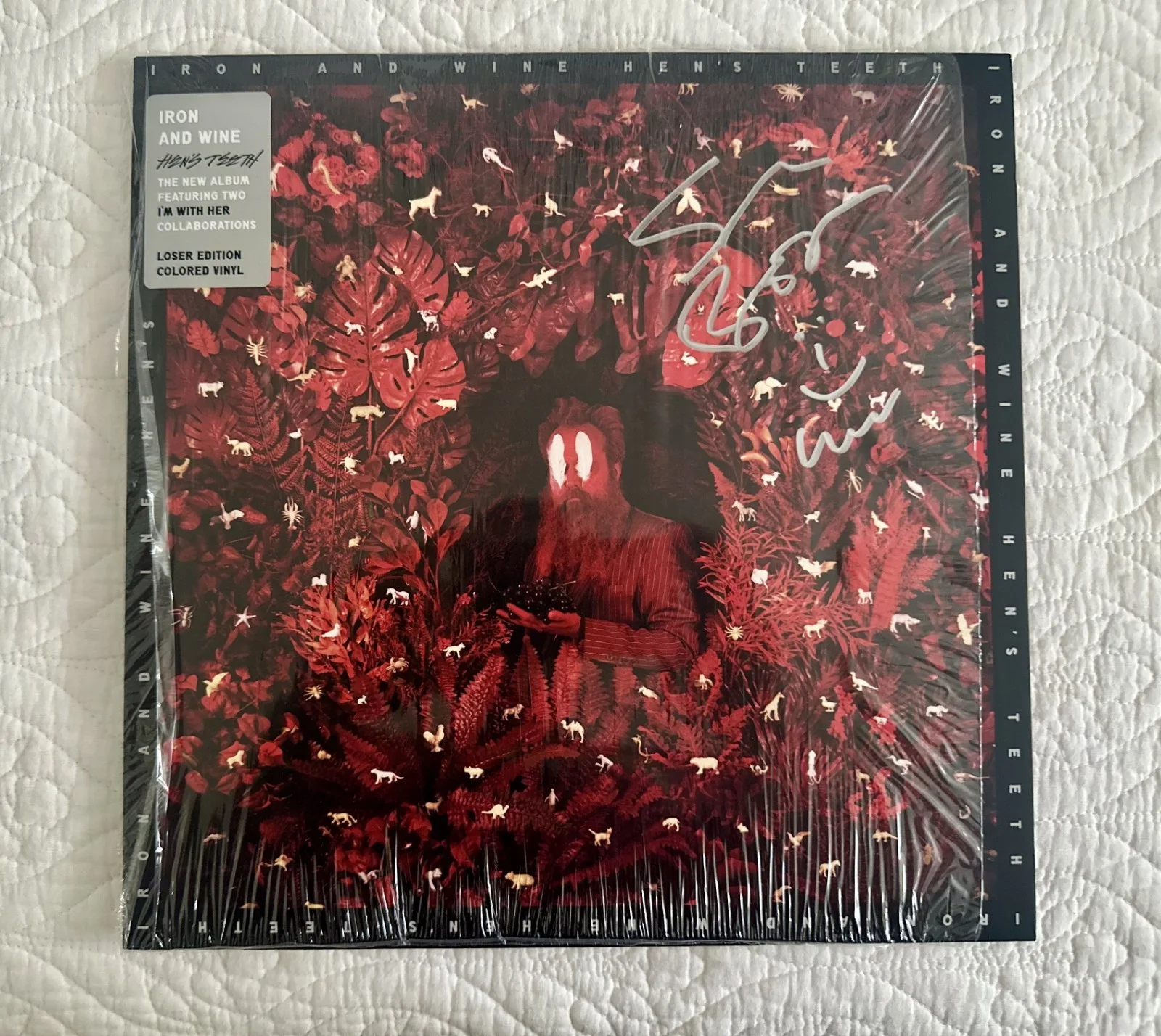 Iron and Wine Hen’s Teeth AUTOGRAPHED Marble Vinyl LP 2026 Sam Beam - Signed, изображение 3