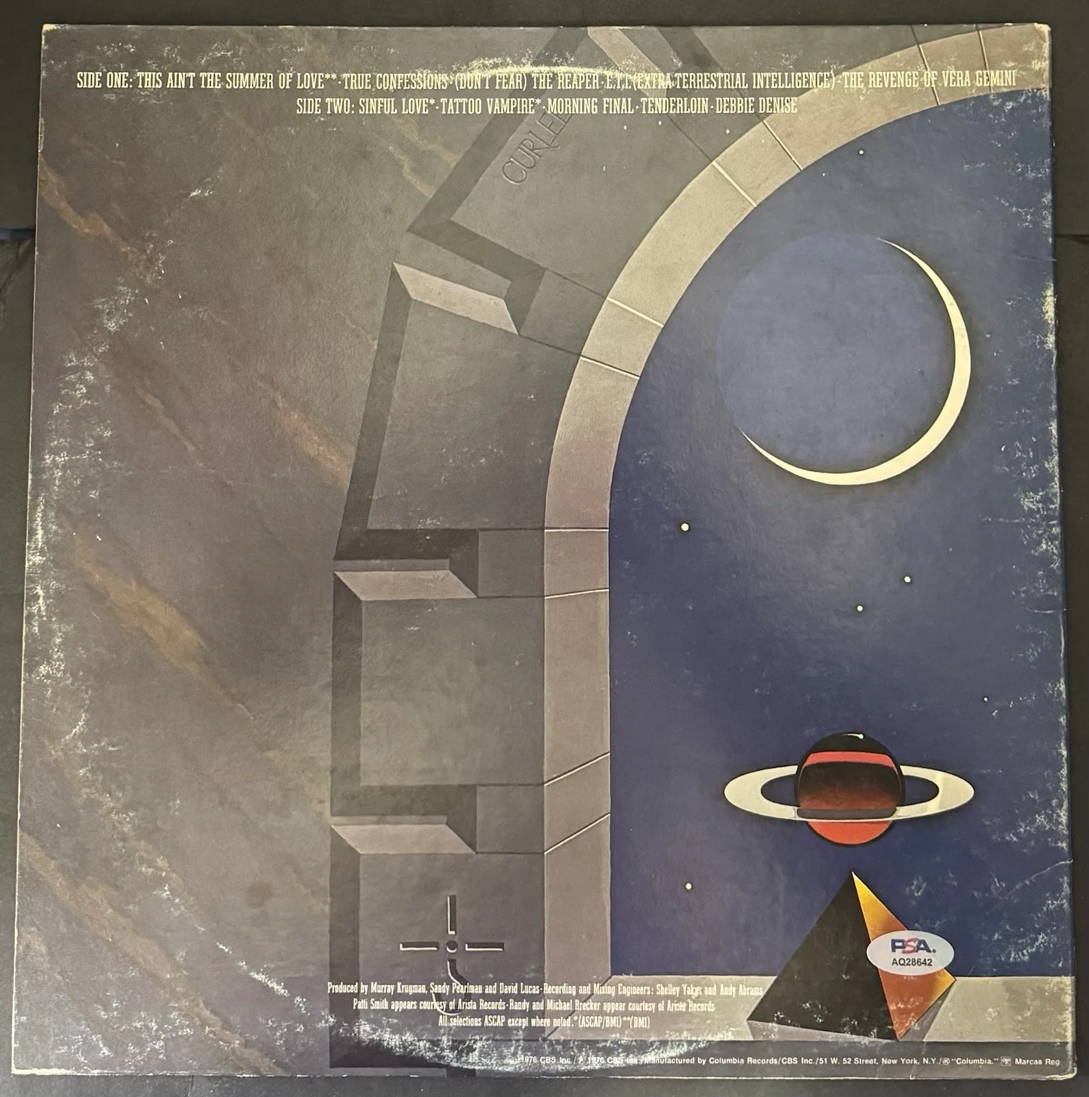 Blue Oyster Cult Signed Agents Of Fortune Vinyl Album Buck & Eric PSA/DNA COA, изображение 2