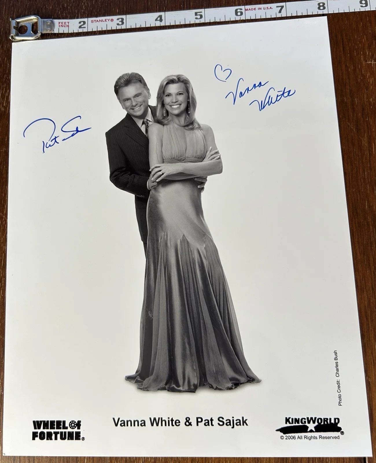Pat Sajak And Vanna White — Pat Sajak And Vanna White Signed 8x10 Photo Wheel Of Fortune Autograph Duo Game