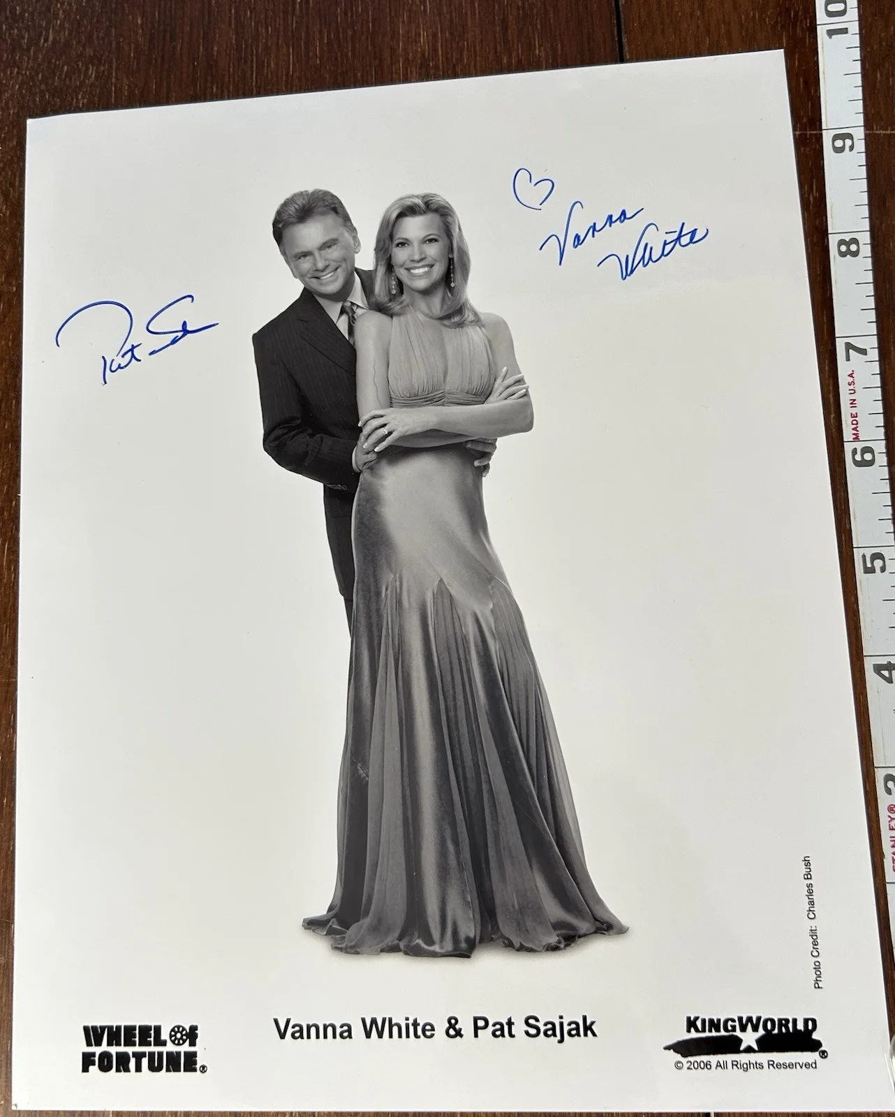 Pat Sajak, Vanna White — Pat Sajak And Vanna White Signed 8x10 Photo Wheel Of Fortune Autograph Duo Game, изображение 2