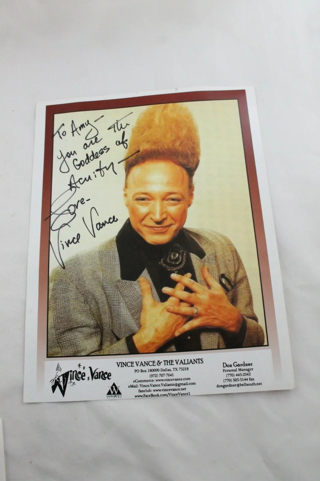 Lot 3 Vince Vance Autograph Signed Photo & Sheet Music All I Want for Christmas, изображение 2