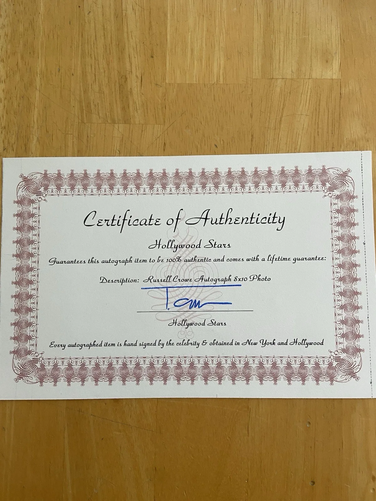 RUSSELL CROWE L.A. CONFIDENTIAL AUTOGRAPH PICTURE WITH cOA, изображение 2