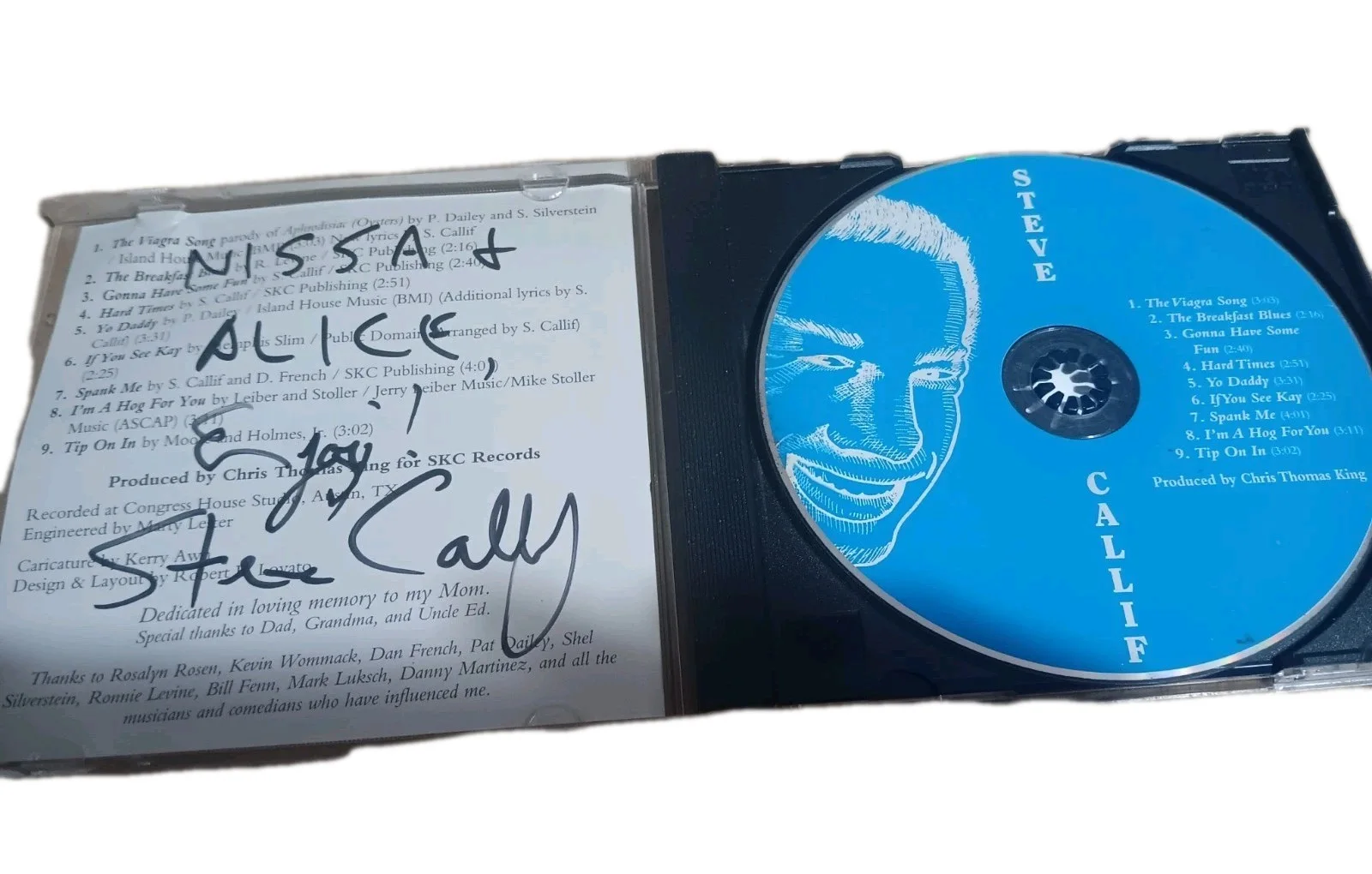 Steve Callif Autographed CD & Booklet, SRC Records, Chris Thomas King, image 2