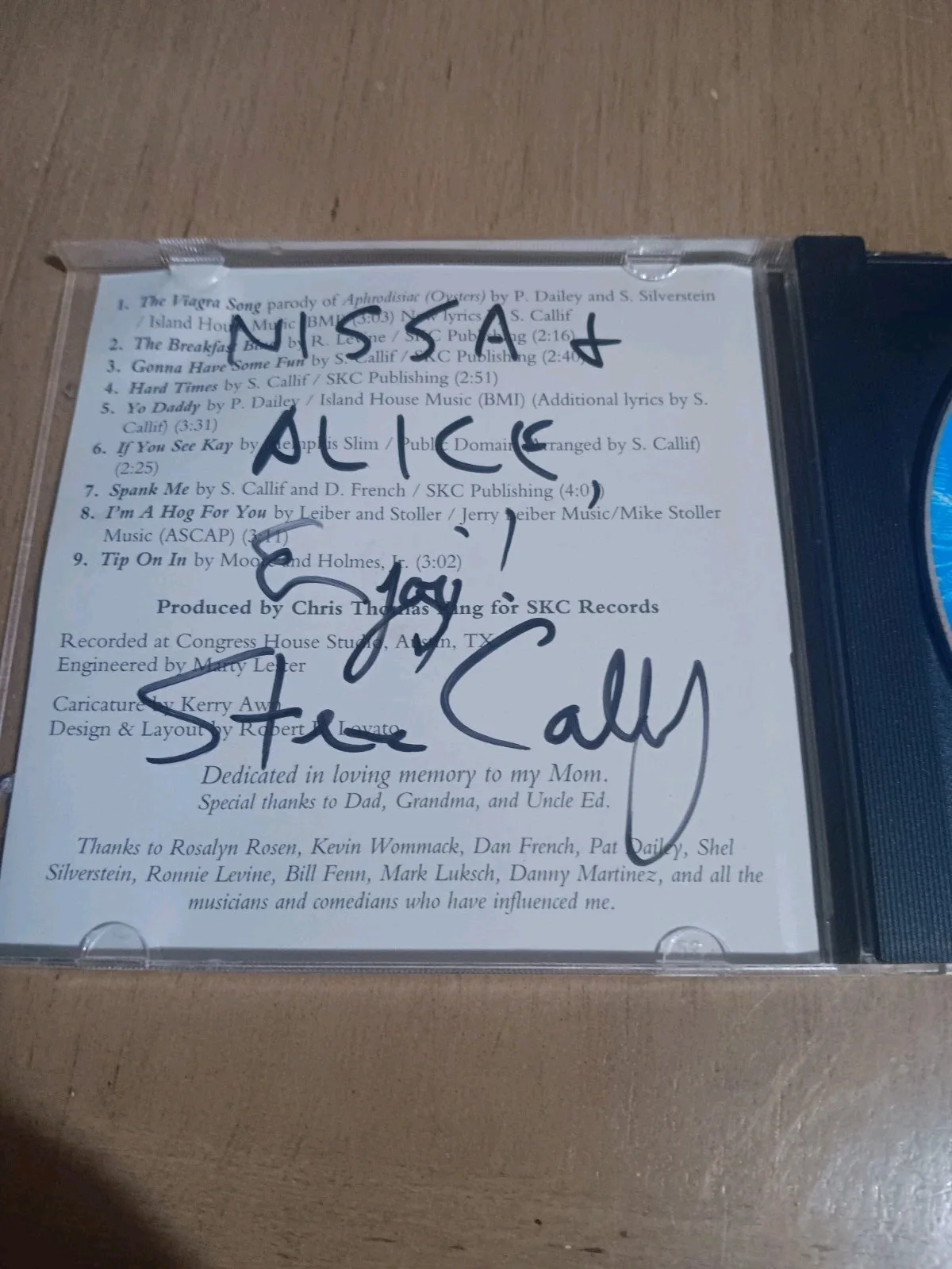 Steve Callif Autographed CD & Booklet, SRC Records, Chris Thomas King, image 5
