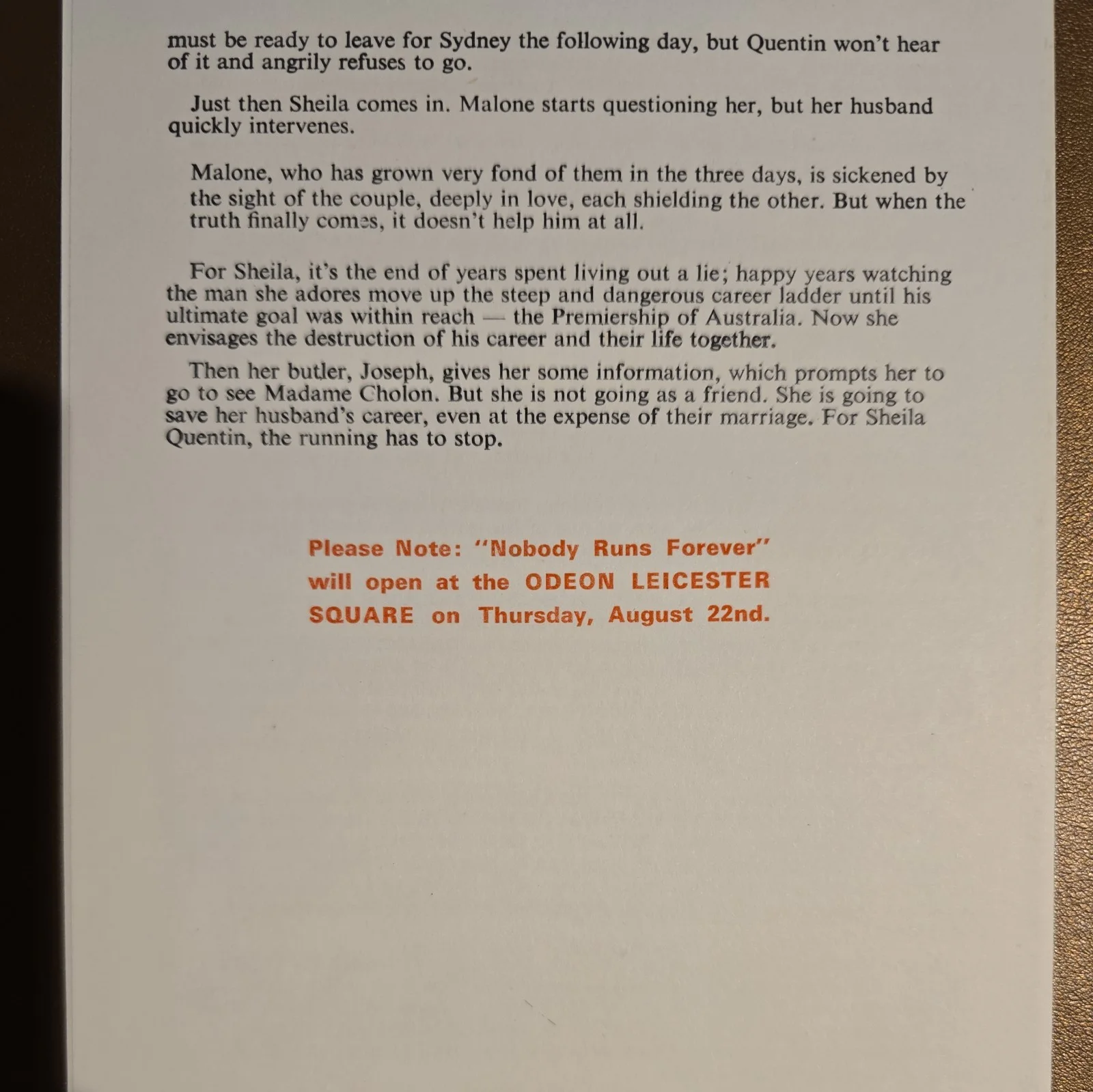 NOBODY RUNS FOREVER press book screening Rod Taylor Lilli Palmer Camilla Sparv, изображение 2