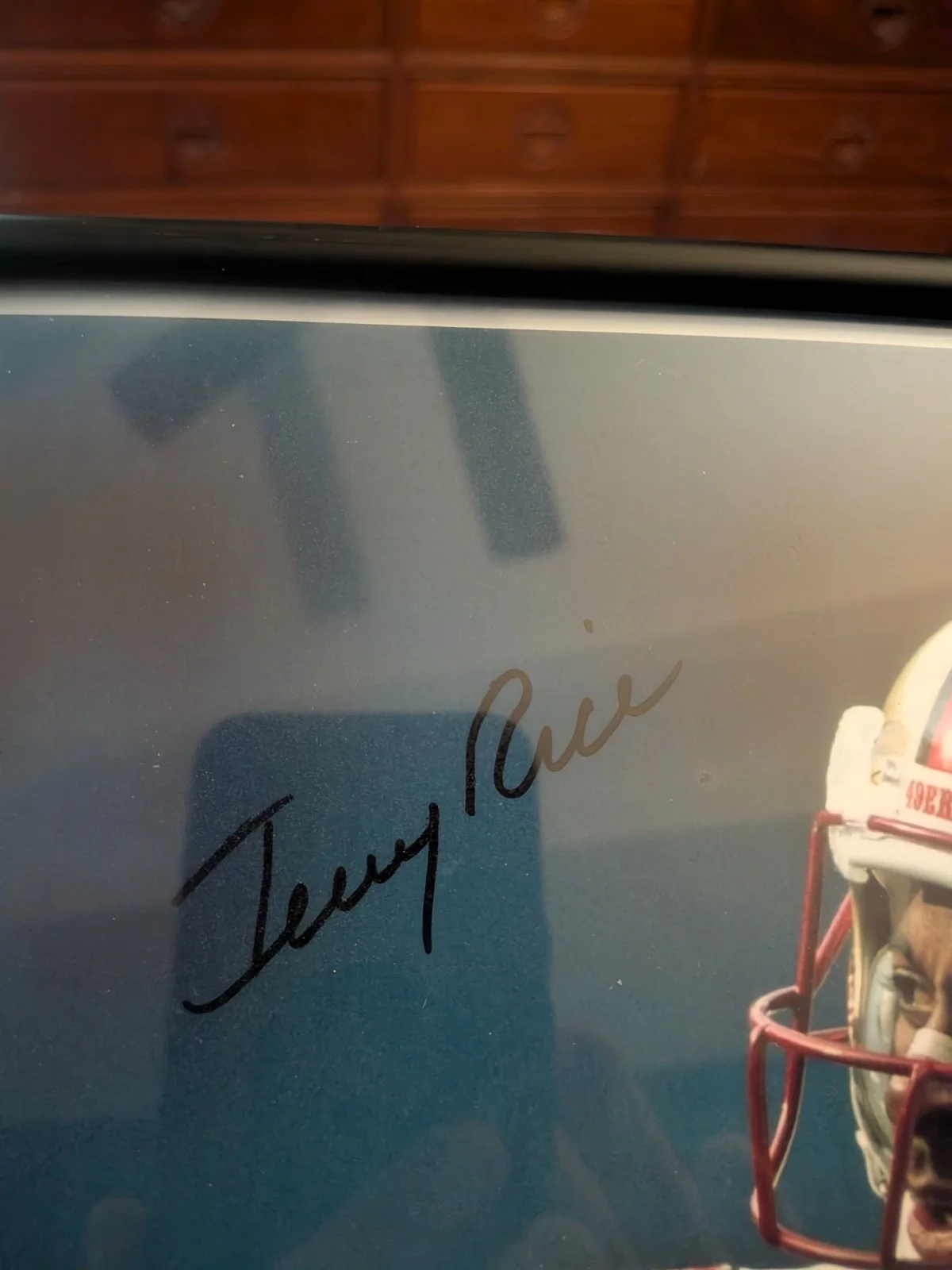 Jerry RIce — Jerry Rice #80 Autographed Color NFL Photo in Custom Frame 8 X 10, image 2