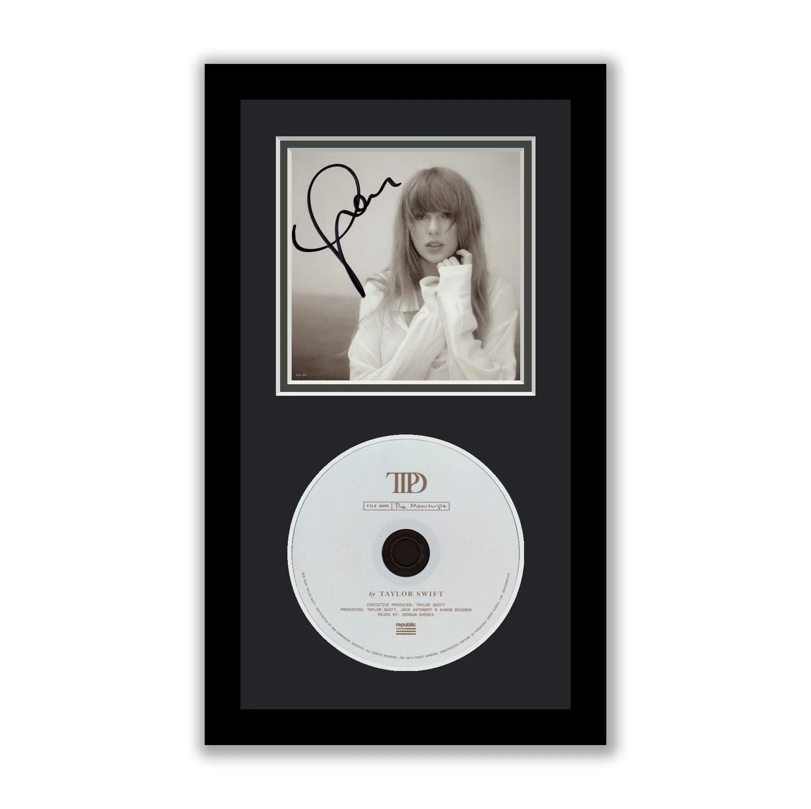 Taylor Swift — Taylor Swift Autographed Signed Framed CD The Tortured Poets Department ACOA