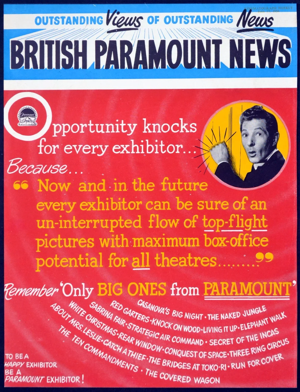 KNOCK ON WOOD 1954 Danny Kaye, Mai Zetterling, Torin Thatcher TRADE ADVERTS, изображение 3