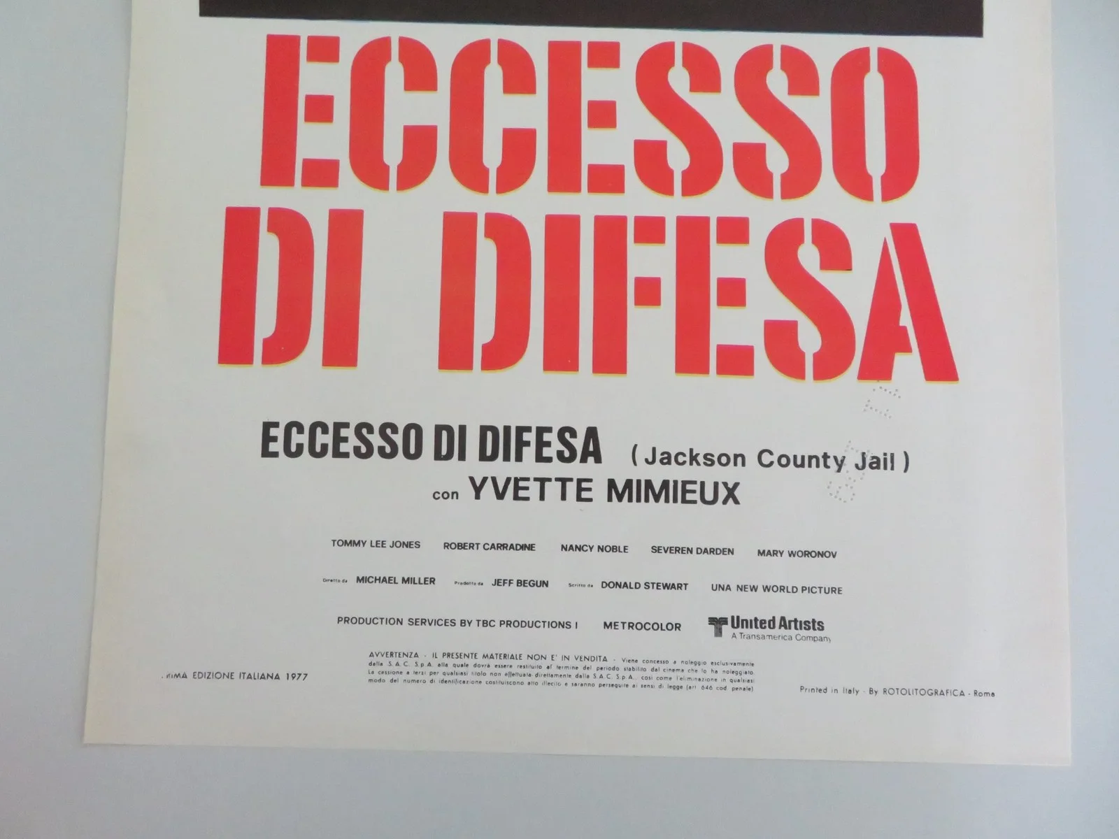 Jackson County Jail Italian Locandina Poster Yvette Mimieux Tommy Lee Jones 1977, изображение 4