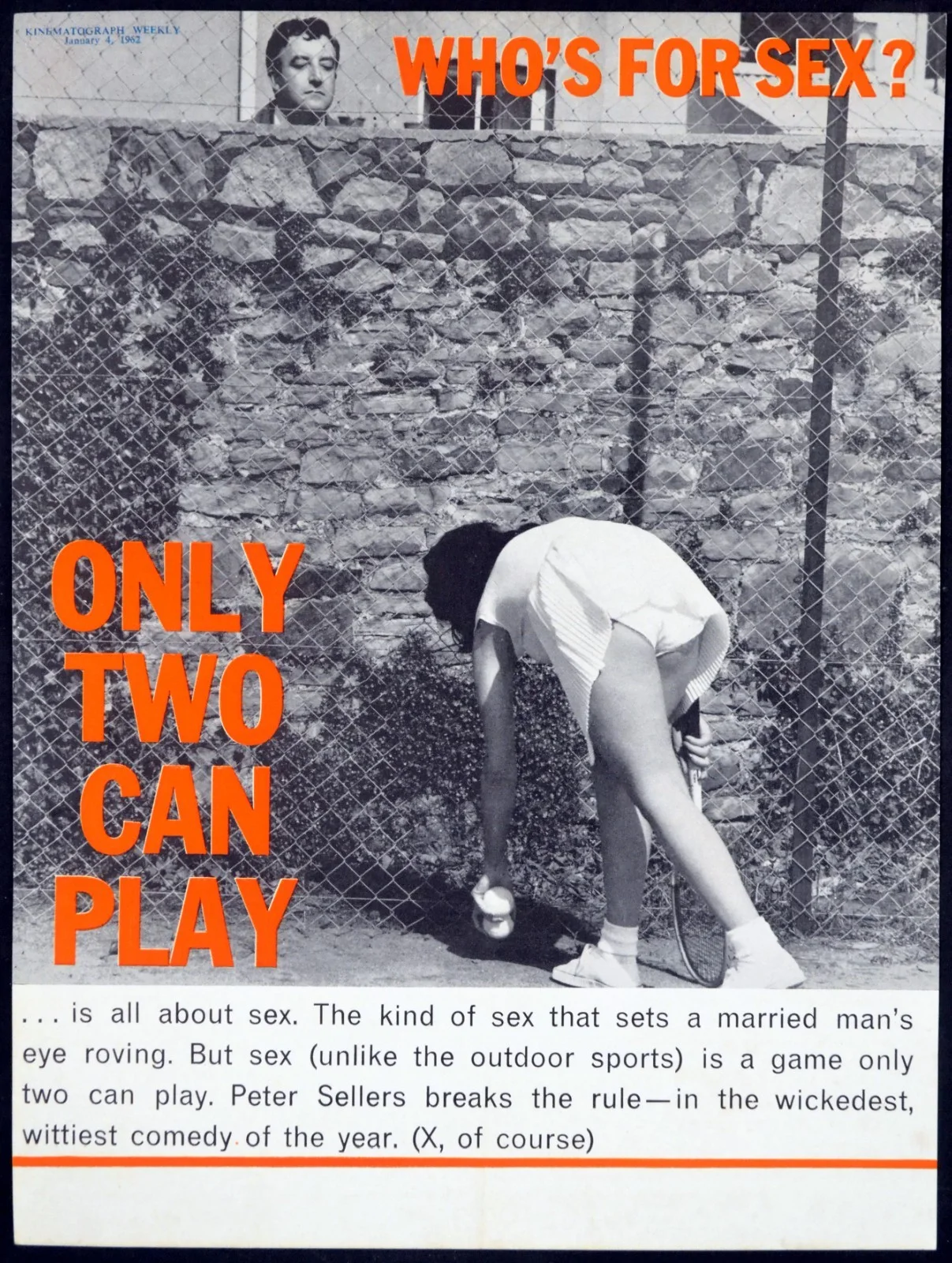 ONLY TWO CAN PLAY 1962 Peter Sellers Mai Zetterling Virginia Maskell 2 TRADE ADS, изображение 2