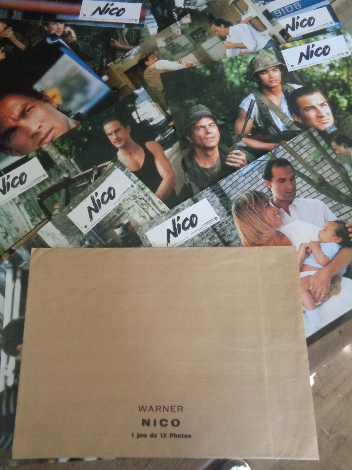 Vintage French Cinema NICO publicity photos, Steven Seagal 12 colour pic aikido, изображение 2