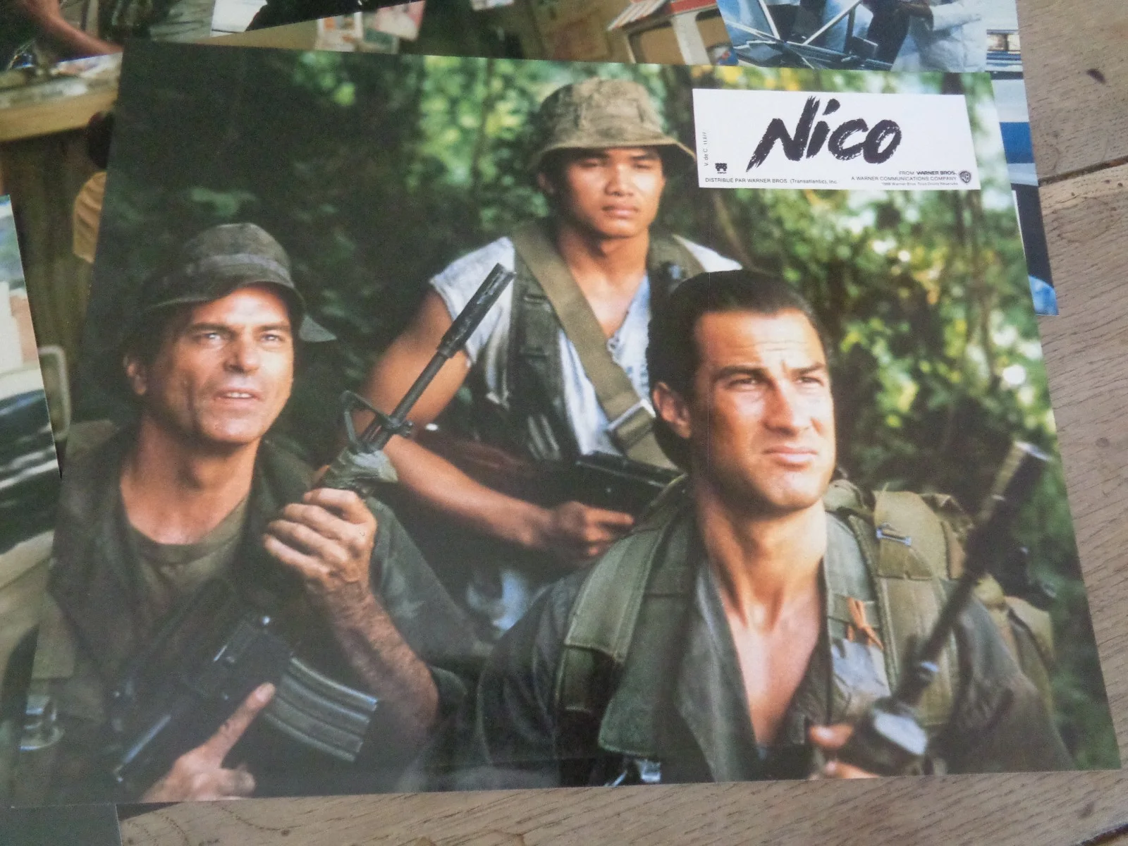 Vintage French Cinema NICO publicity photos, Steven Seagal 12 colour pic aikido, изображение 4