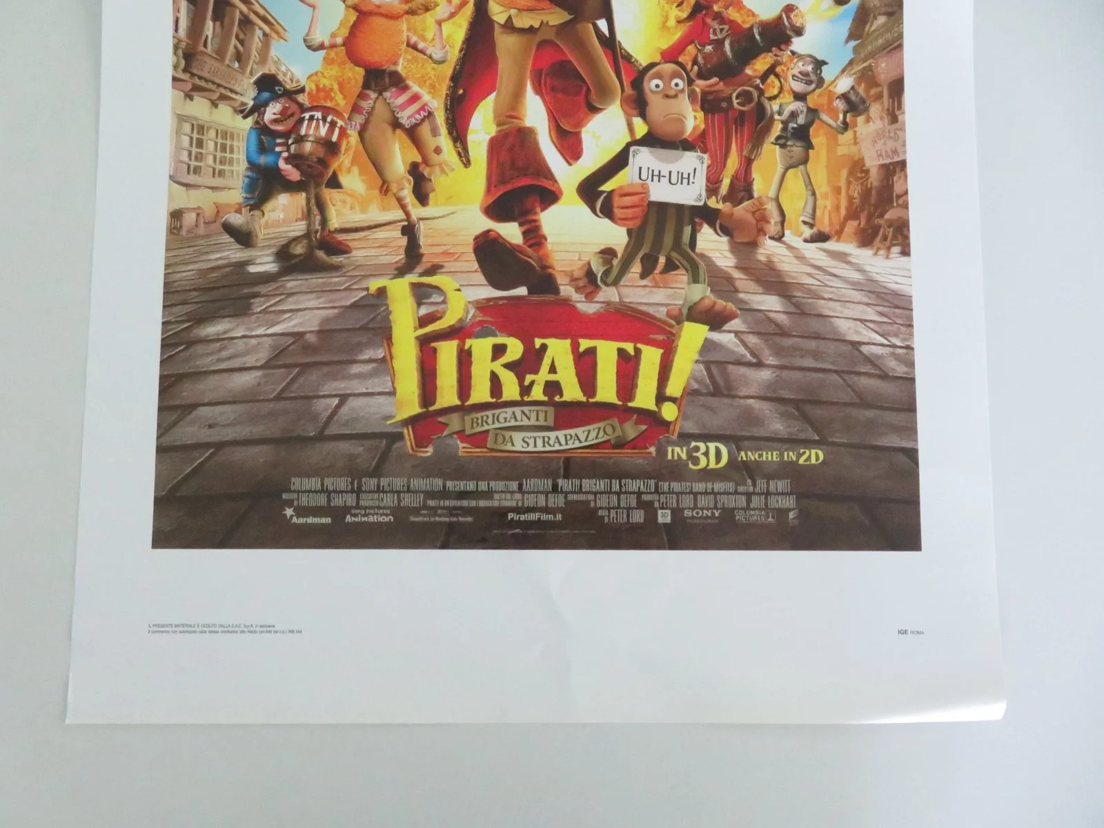 The Pirates! Band of Misfits Italian Locandina Poster Hugh Grant Freemna 2012, изображение 4