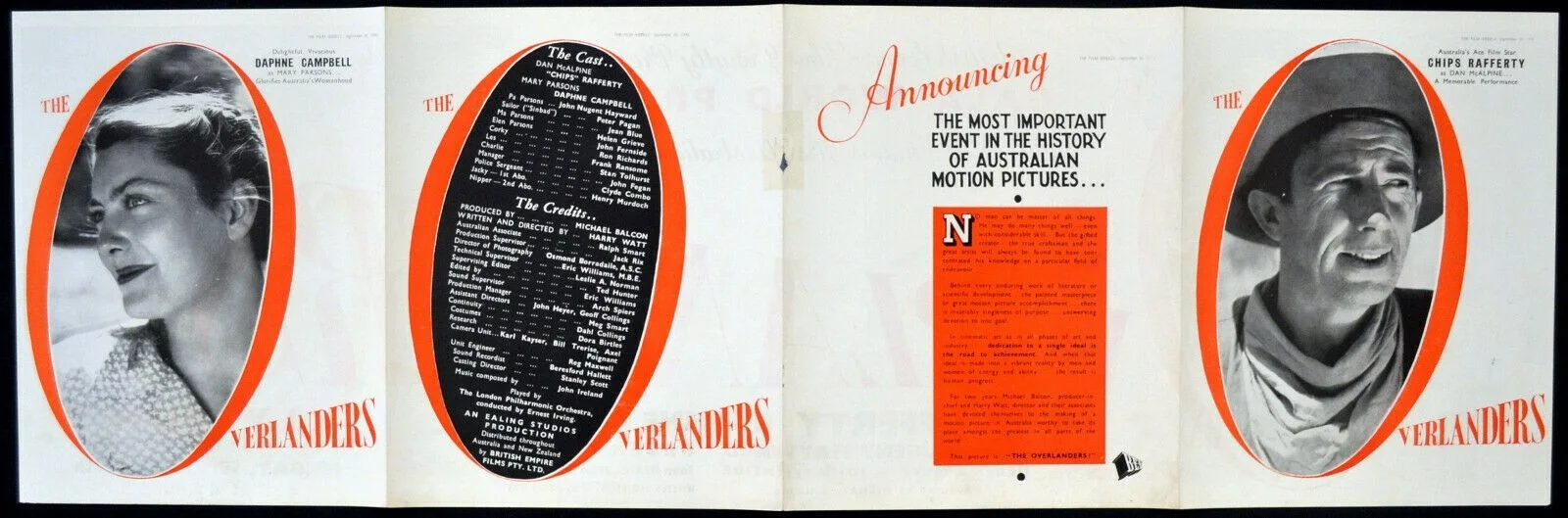 OVERLANDERS 1946 Chips Rafferty, Daphne Campbell EALING AUSTRALIAN ADVERT, image 2
