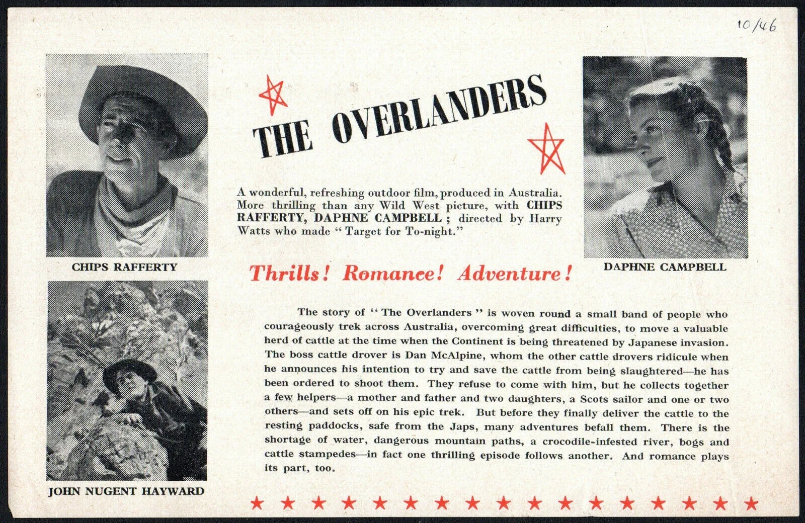 OVERLANDERS 1946 Chips Rafferty, Daphne Campbell EALING AUSTRALIAN ADVERT, image 3