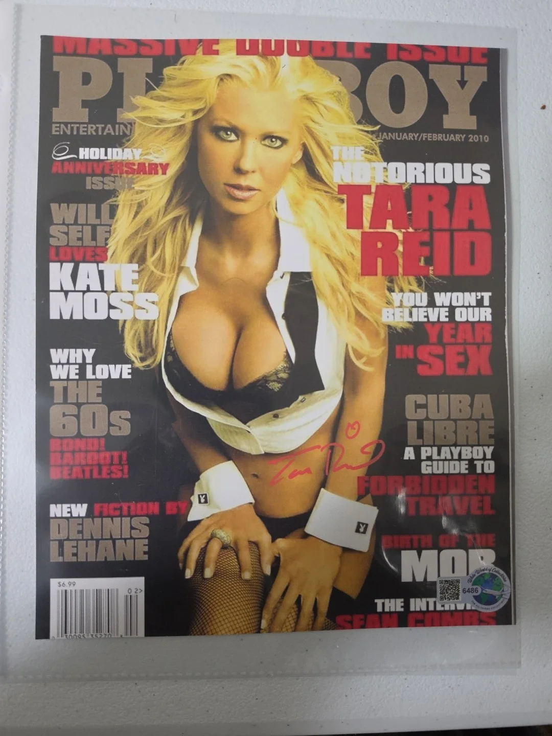 Tara Reid — Tara Reid Autographed 8.5x11 Playboy Cover 2010 Signed Photo COA Hologram