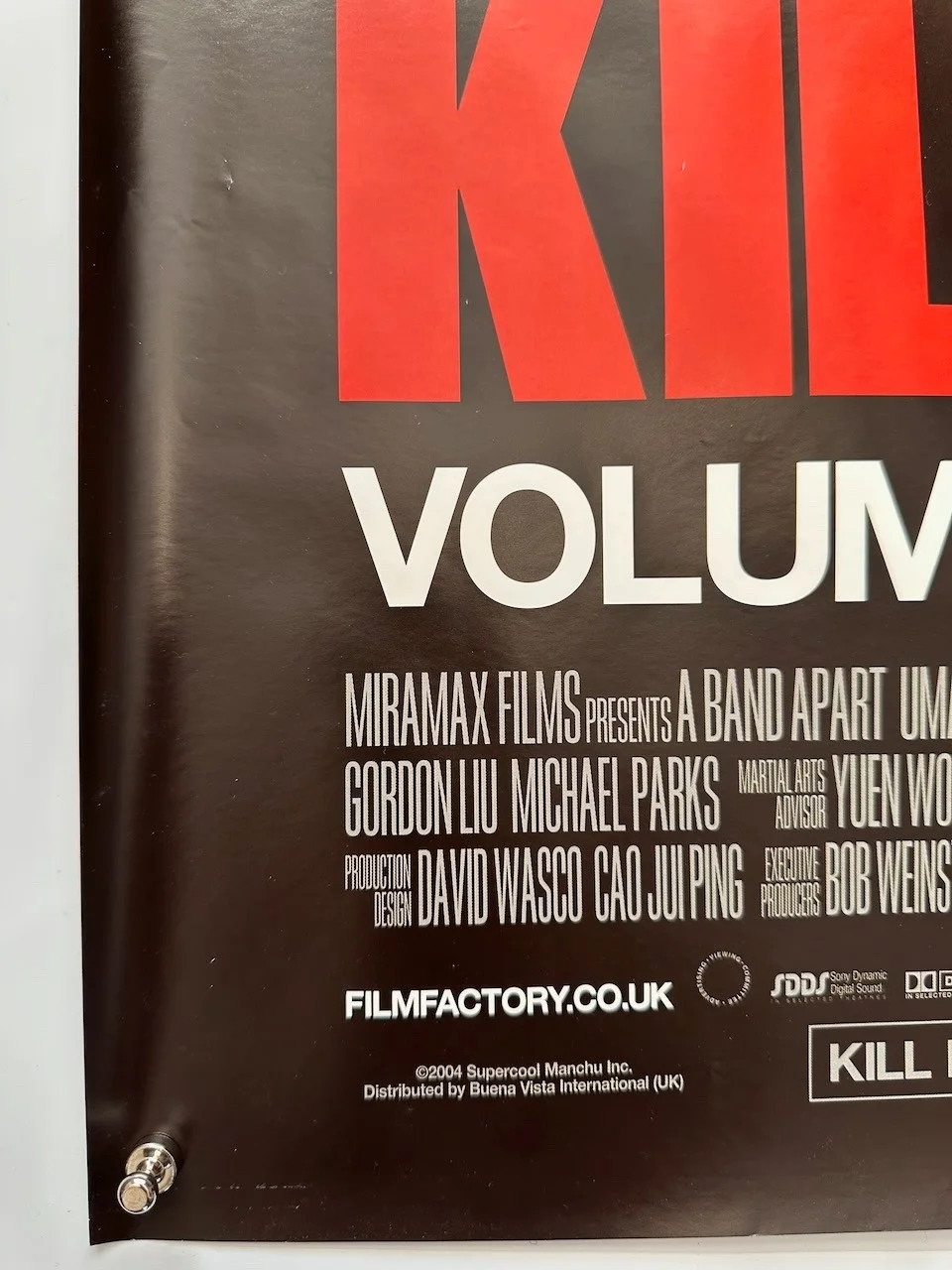 Kill Bill: Volume 2 (2004) Original UK Quad Cinema Poster (Fiery Bride Artwork), изображение 2