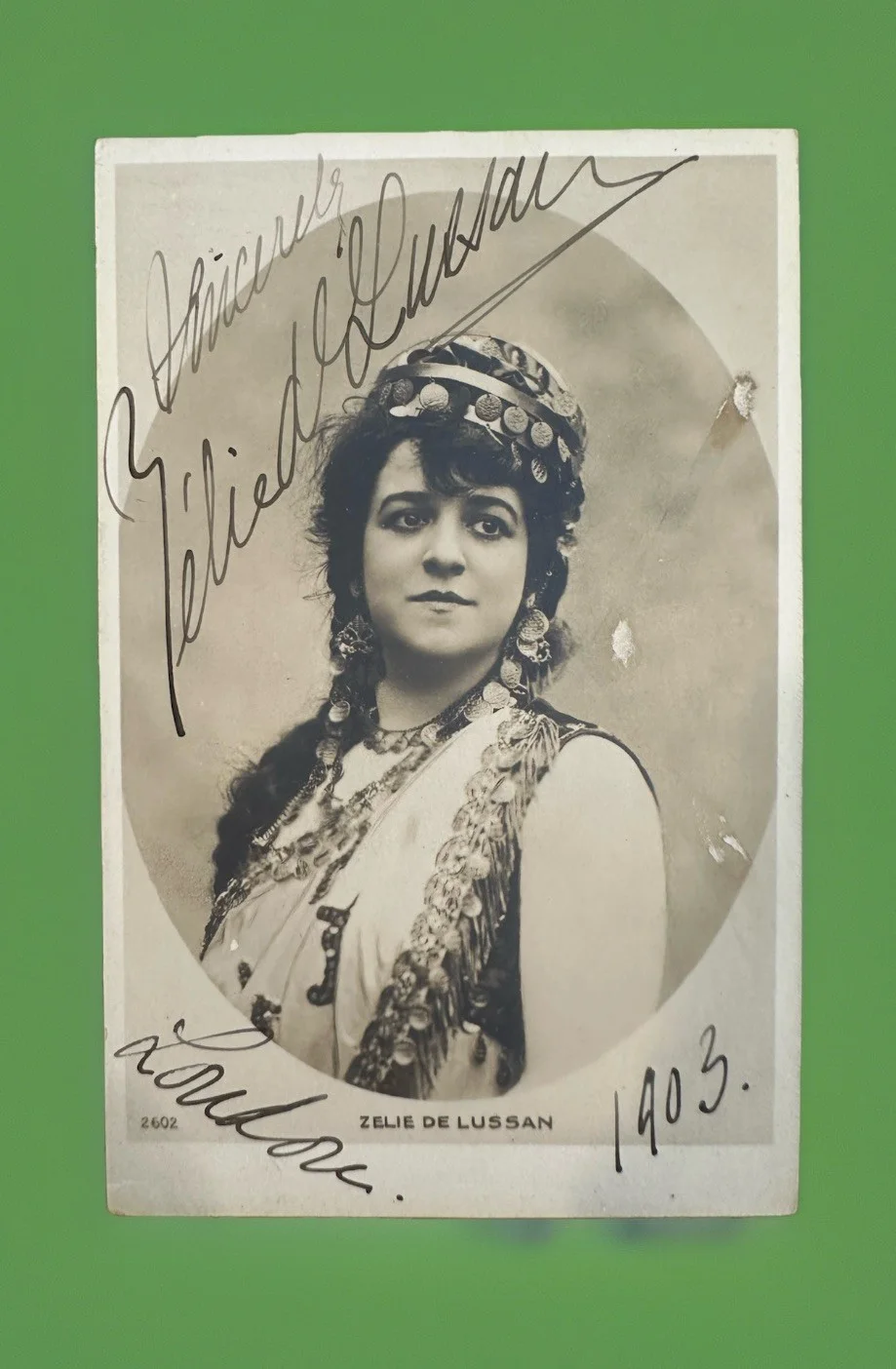 Mezzo-Soprano ZELIE DE LUSSAN Autograph Signed Opera Postcard 1903, image 2