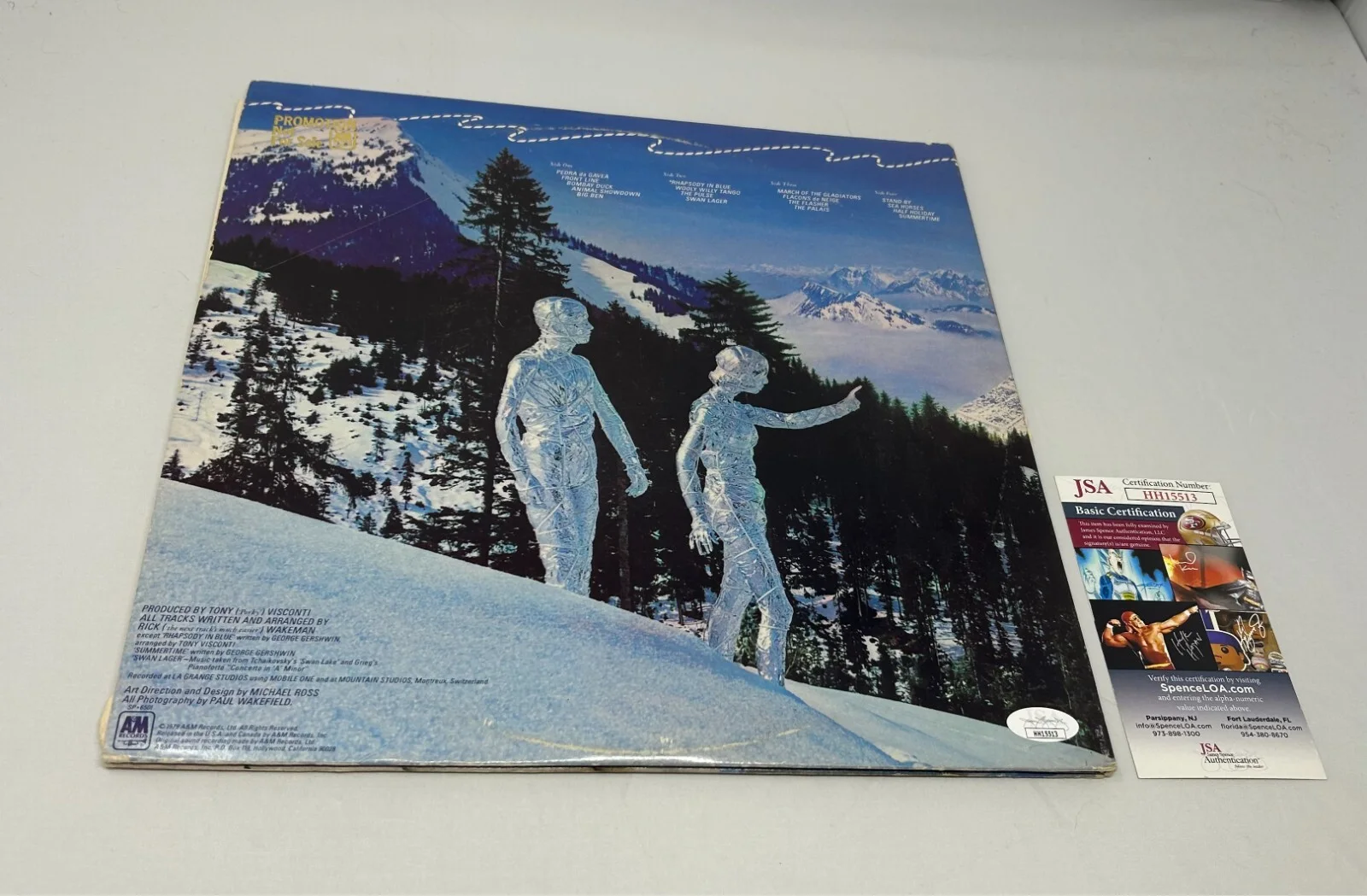 Rick Wakeman signed Rhapodies Album JSA COA, изображение 2