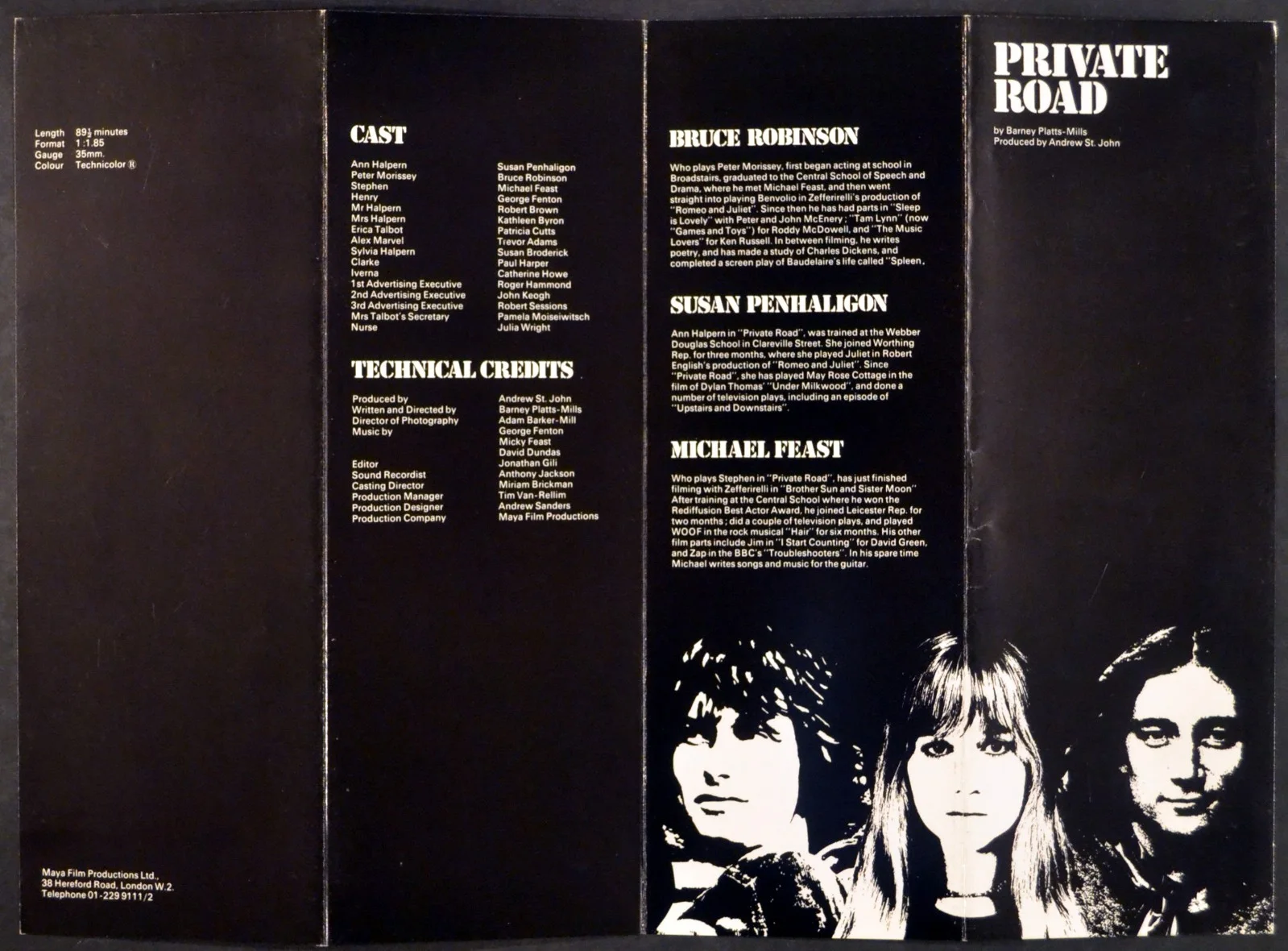 PRIVATE ROAD 1971 Susan Penhaligon, Bruce Robinson, Michael Feast BROCHURE, image 3