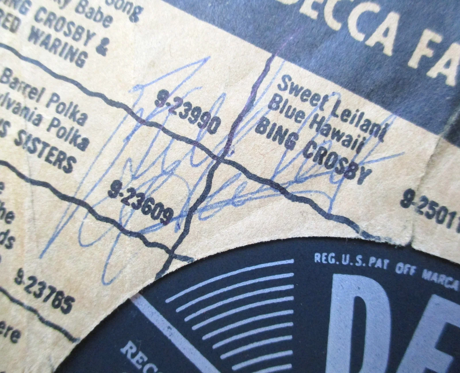 Bill Haley Comets Signed 45 RPM Rudy Pepilli Ray Cawley John Gilliland Estate, изображение 3