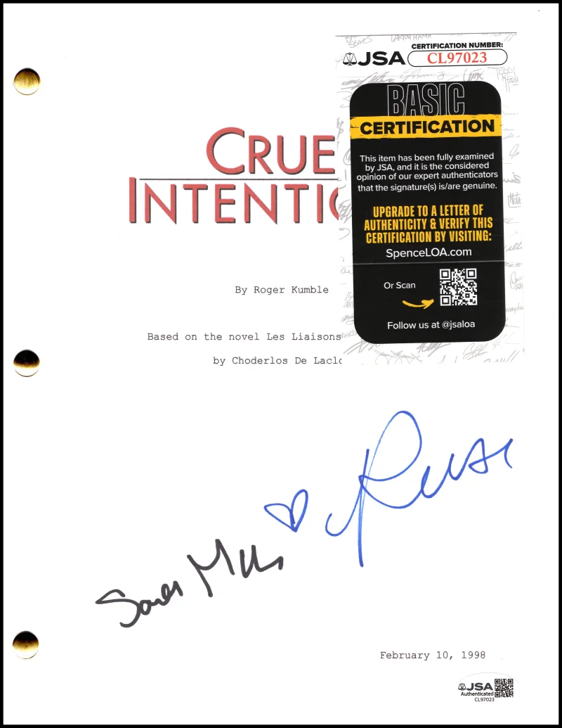 Sarah Michelle Gellar, Reese Witherspoon — Reese Witherspoon Sarah Michelle Signed Autograph Cruel Intentions Script w/ JSA, image 2