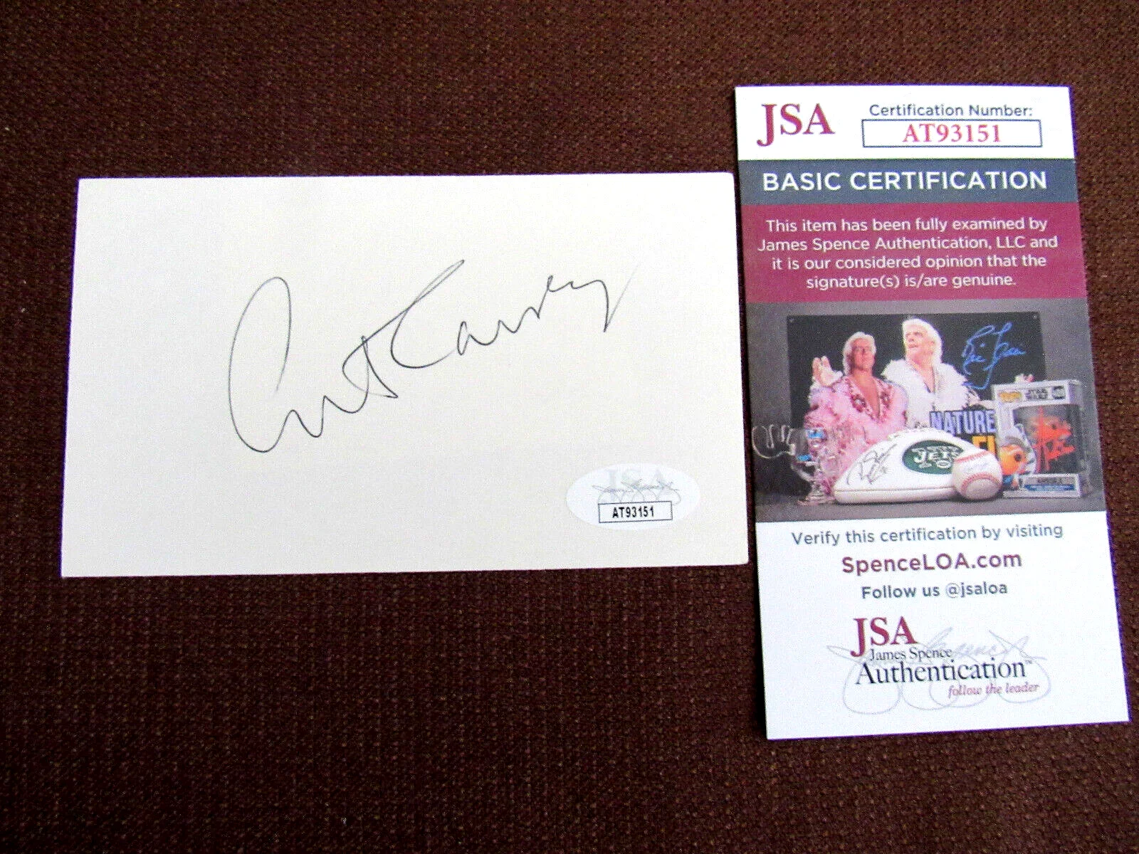 Art Carney — ART CARNEY THE HONEYMOONERS ACTOR SIGNED AUTO VINTAGE INDEX CARD JSA BEAUTY, изображение 3