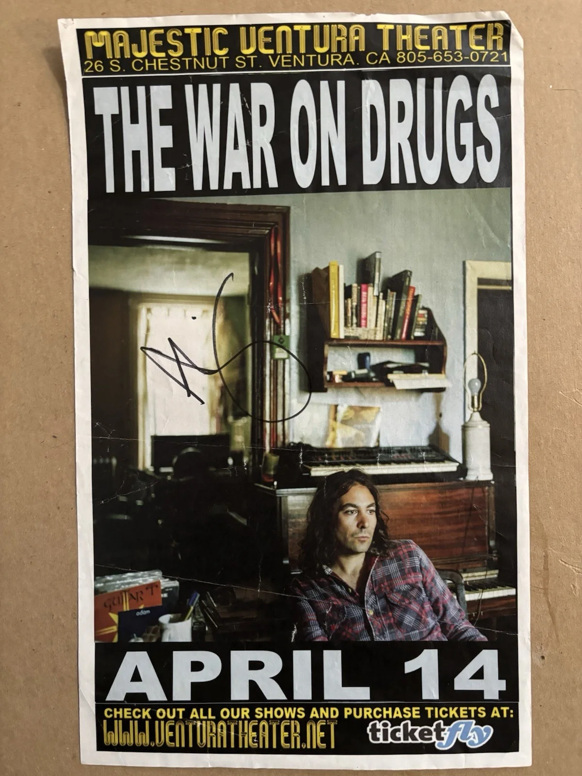 THE WAR ON DRUGS Old /Rare Show Flyer Signed By Lead Singer Adam Grandiciel, изображение 2