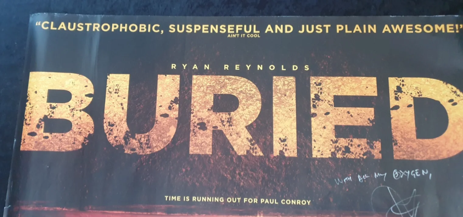Original UK Quad BURIED (2010) DS Signed Ryan Reynolds Rolled Poster, image 5