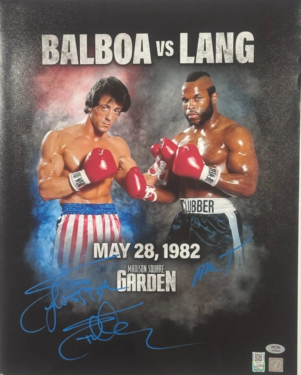Sylvester Stallone and Mr. T — Rocky III Dual Signed 16x20 Signed Photo Stallone & Mr. T Autograph PSA OPIX COA