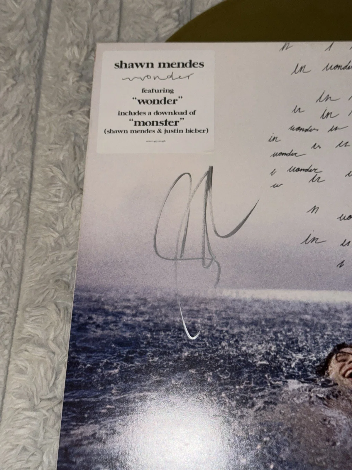 SHAWN MENDES SIGNED WONDER VINYL LP JSA COA, image 2
