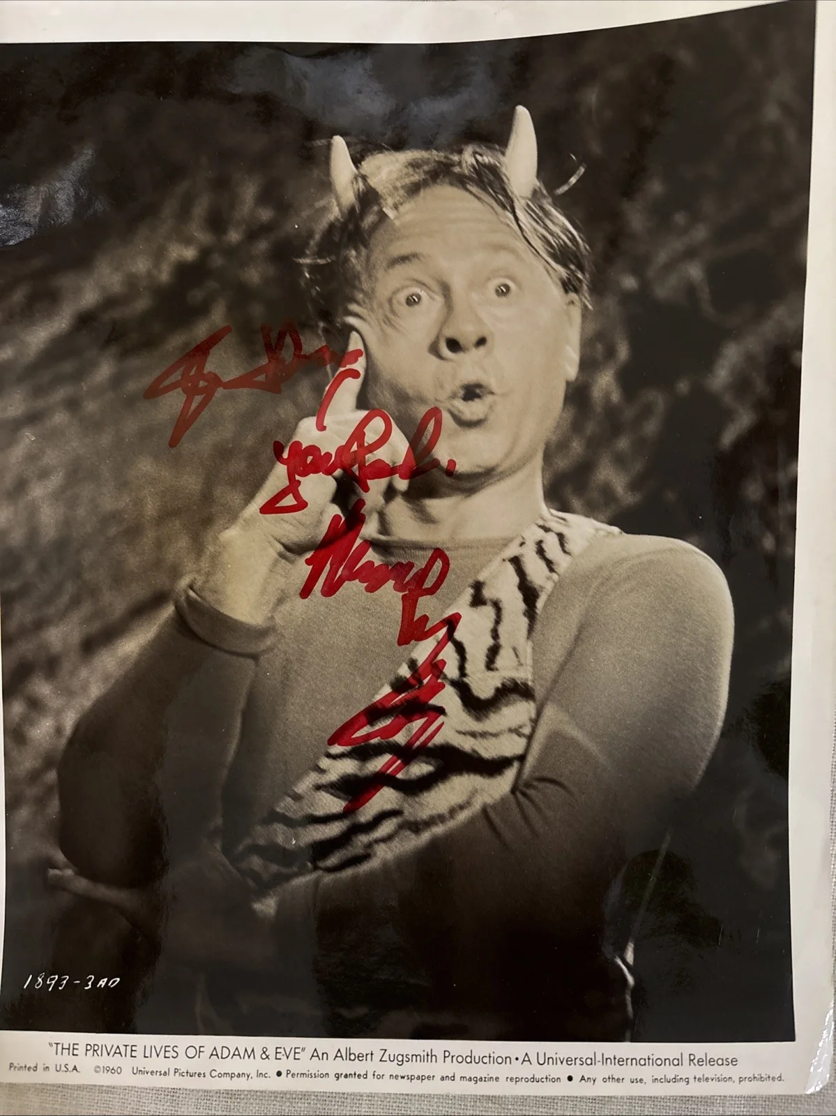 Mickey Rooney — Mickey Rooney Signed Photo As “the Devil” From Film Private Life Of Adam & Eve